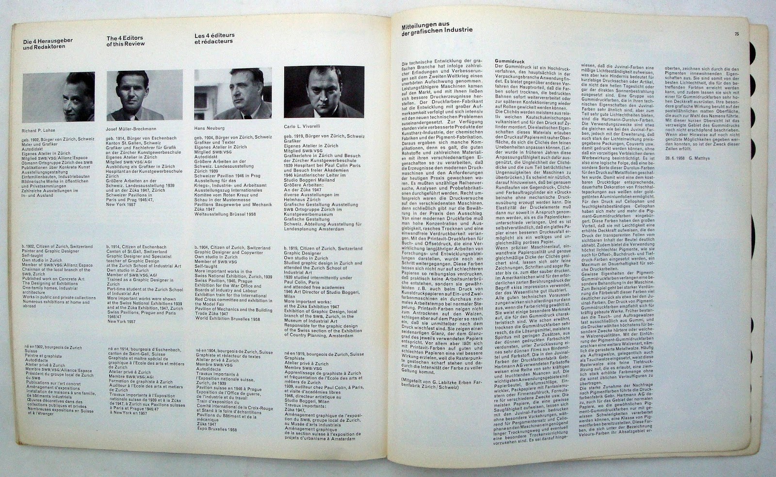 Neue Grafik / New Graphic Design / Graphisme actual / Issue 1, September, 1958