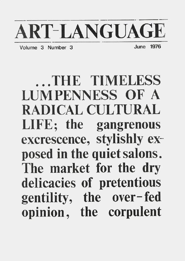 Art-Language: Vol. 3, No. 3 (June 1976) / Art & Language