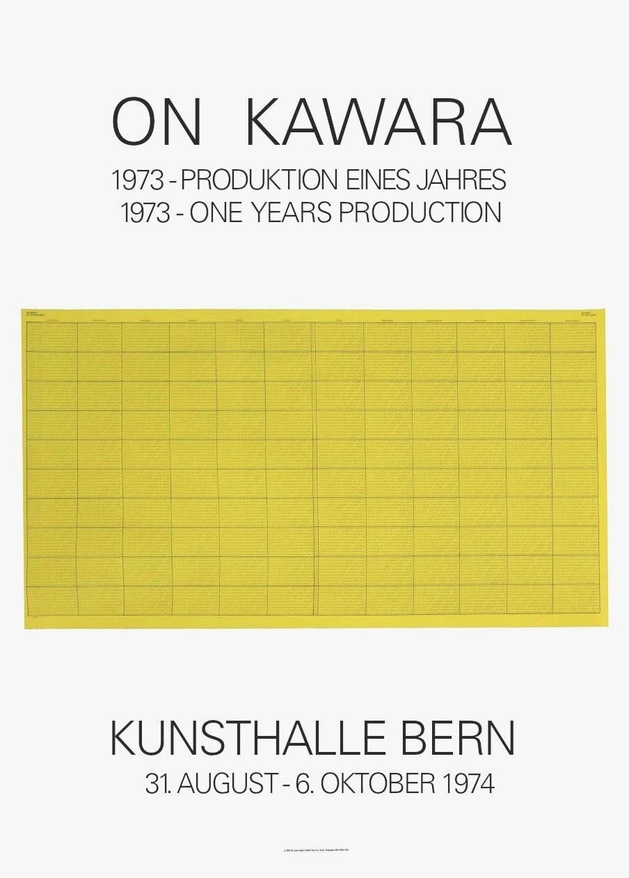 On Kawara, Kunsthalle Bern 1974. Exhibition Poster.