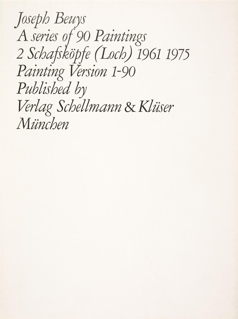 Joseph Beuys: A Series of 90 Paintings, 2 Schafsköpfe (Loch) 1961 1975, Painting Version 1-90