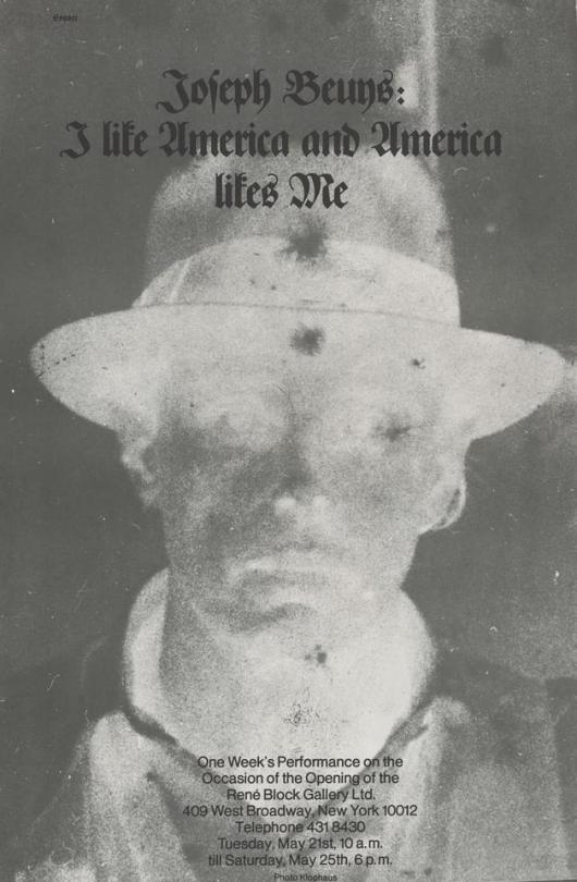 I like America and America likes Me. René Block Gallery, New York 1974  (Exhibition Poster)