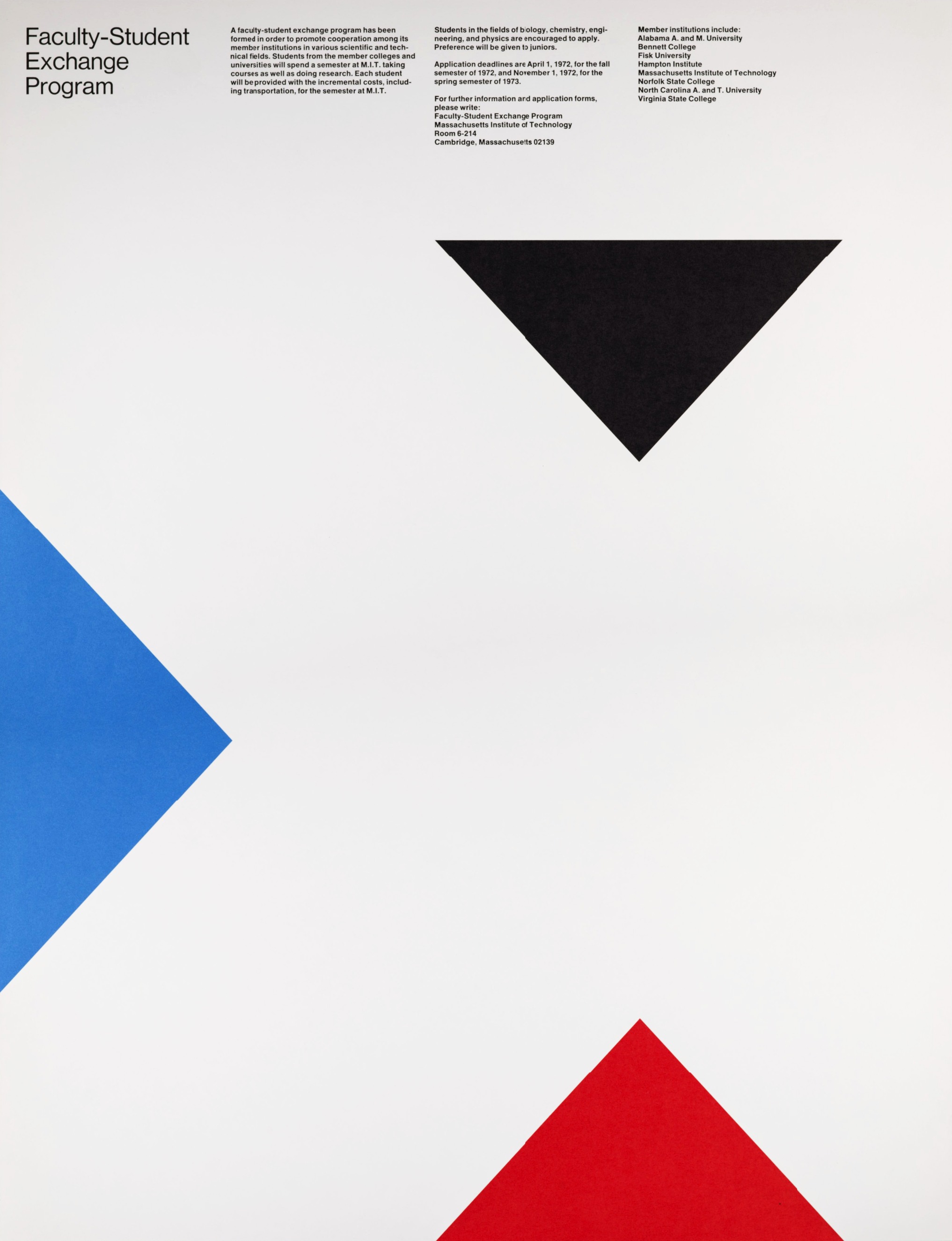 Jacqueline Casey: Faculty-Student Exchange, Poster, 1972.