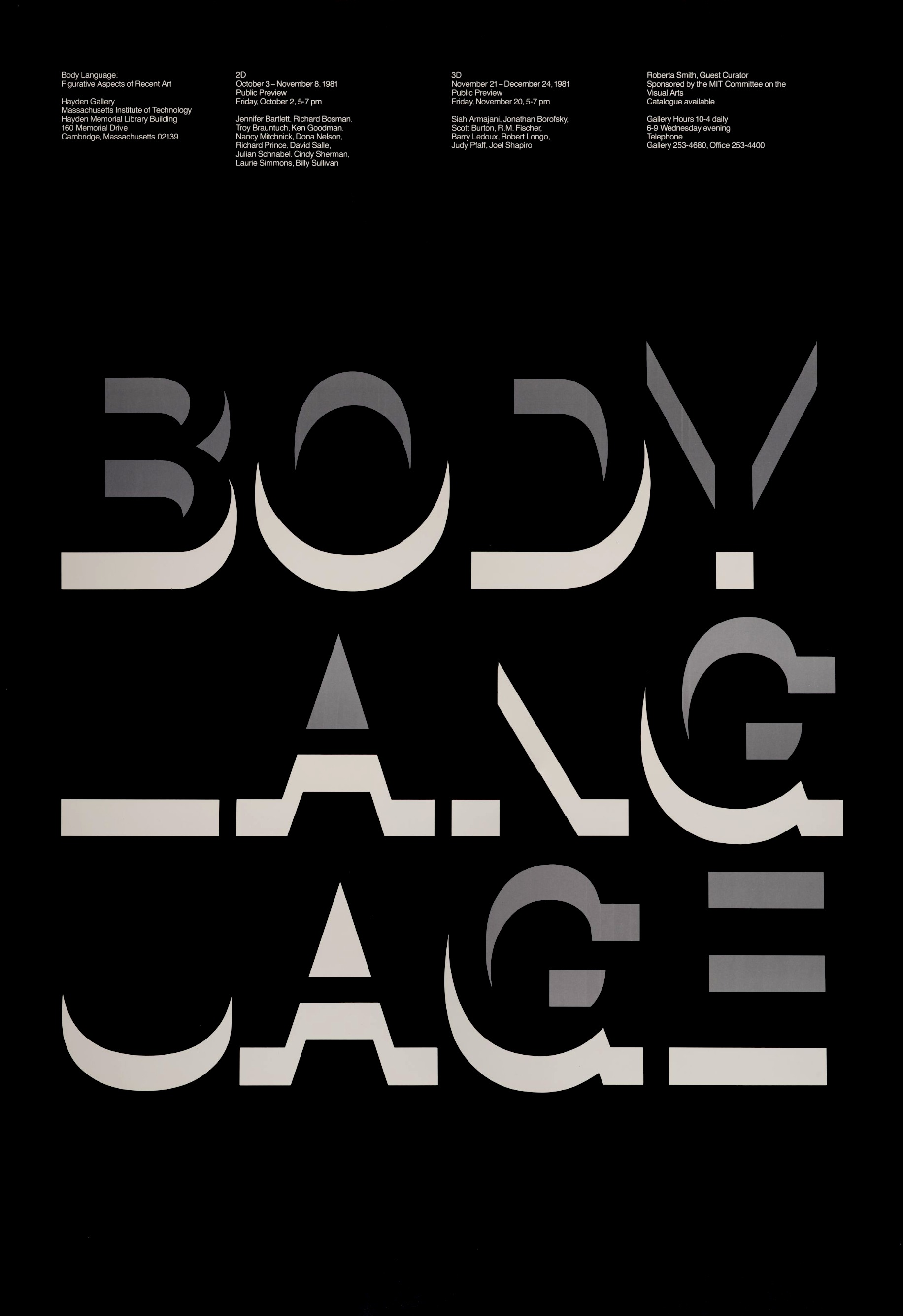 Jacqueline Casey: Body Language, Poster, 1981.