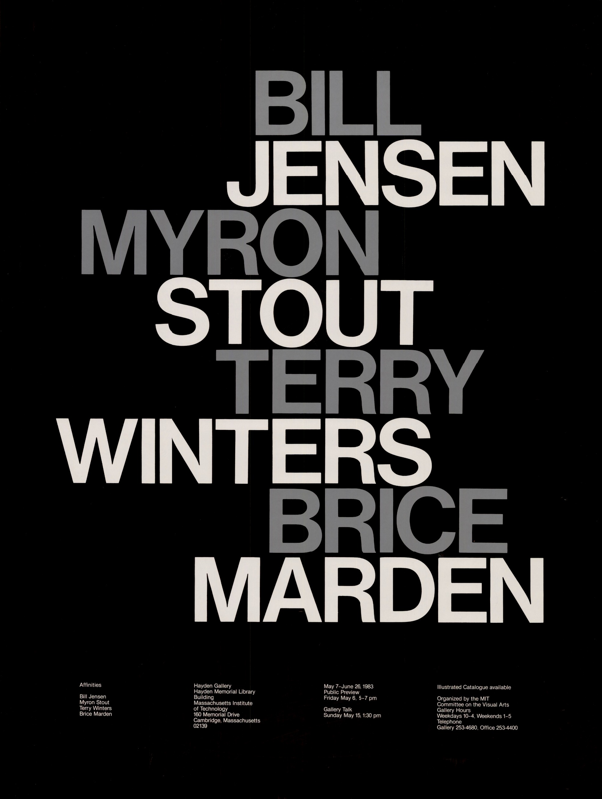 Jacqueline Casey: Affinities: Jenson, Stout, Winters, Marden, Poster, 1983.