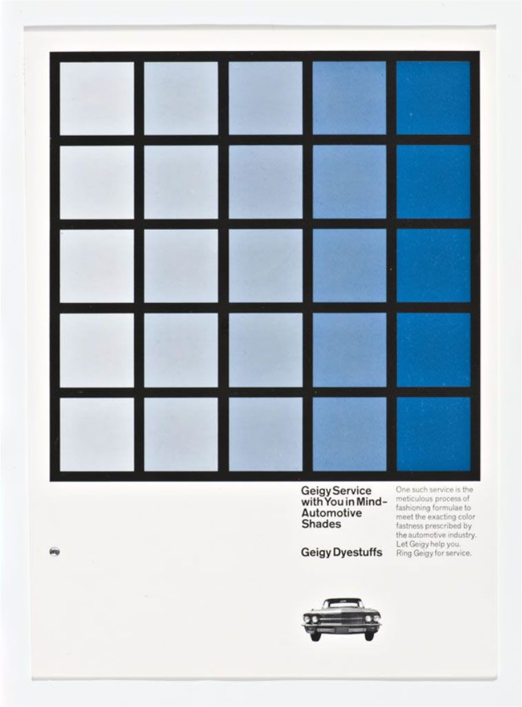 Geigy Service with you in mind - Automotive Shades. Designer: Fred Troller, 1966