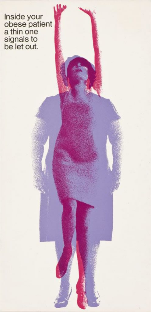 Inside your obese patient a thin one signals to be let out. Designer: Fred Troller, 1963