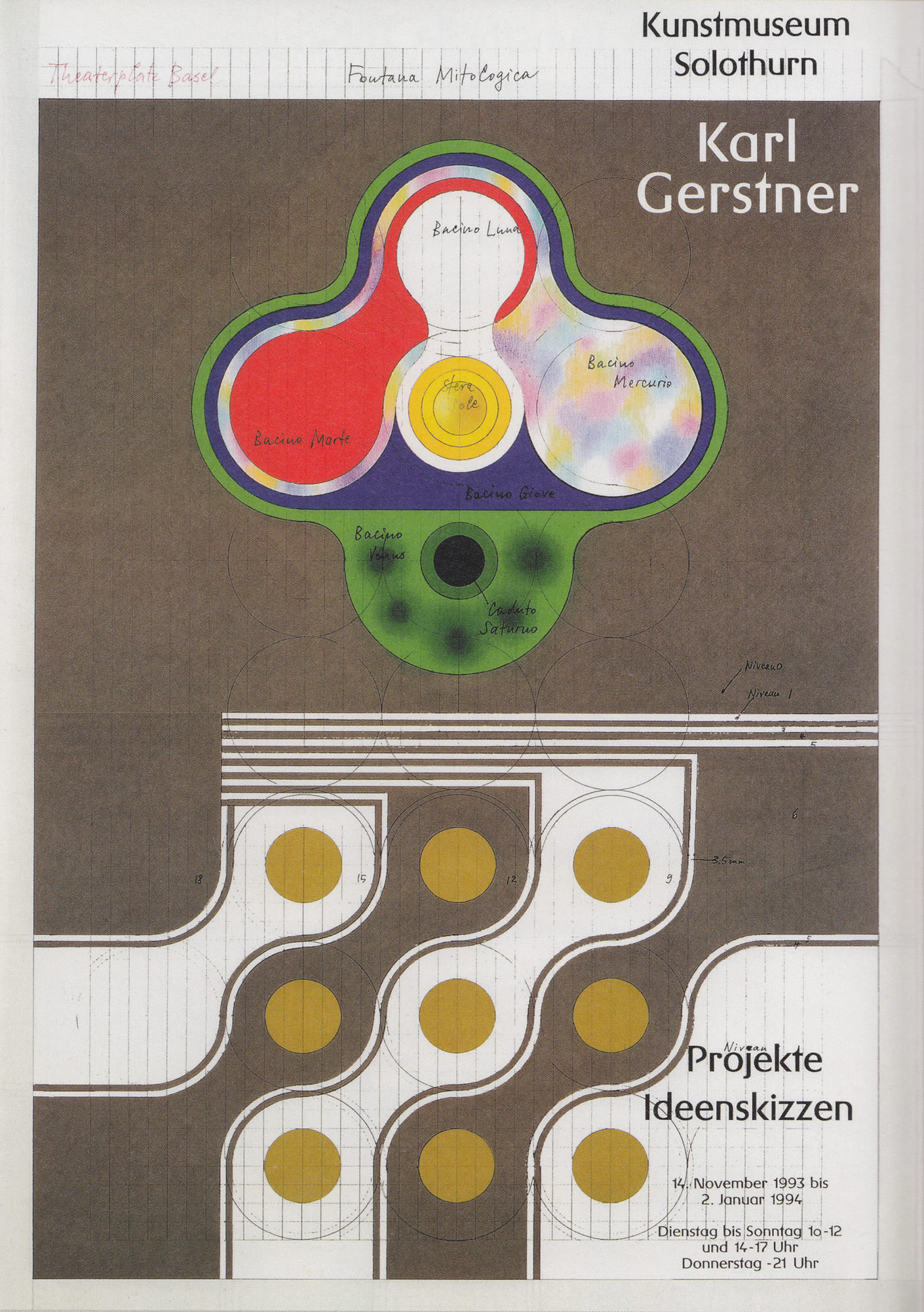 Projekte Ideenskizzen. Kunstmuseum Solothurn. Poster. / Design: Karl Gerstner