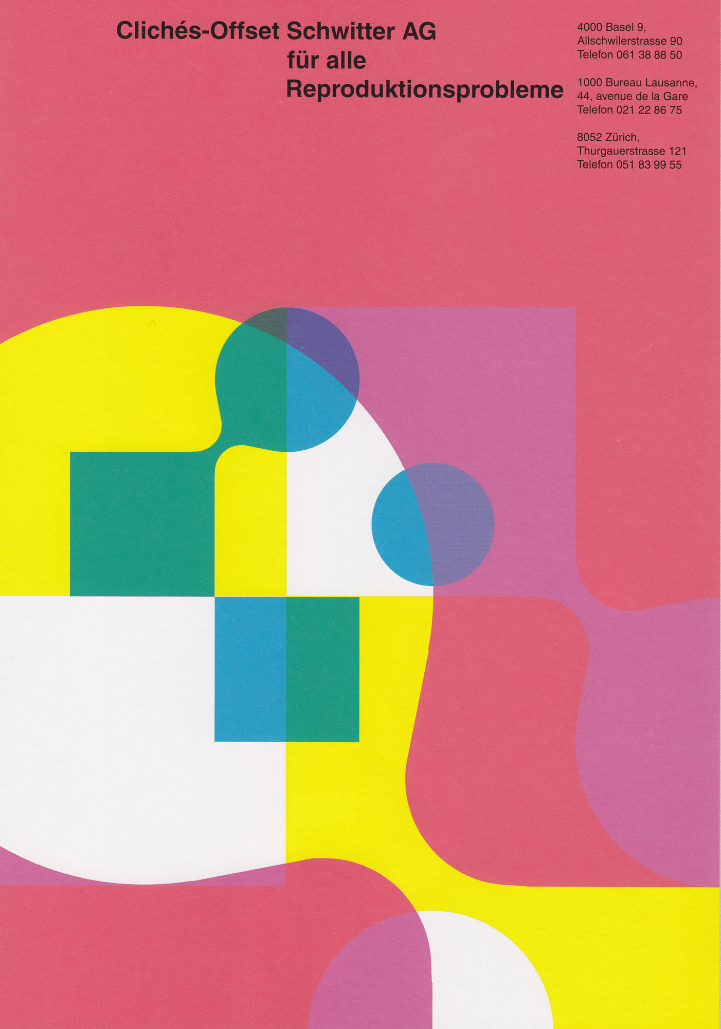 Schwitter Clichés. Advert. / Design: Karl Gerstner