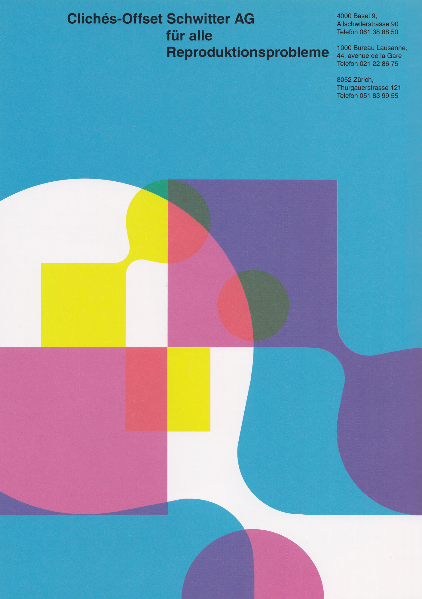 Schwitter Clichés. Advert. / Design: Karl Gerstner