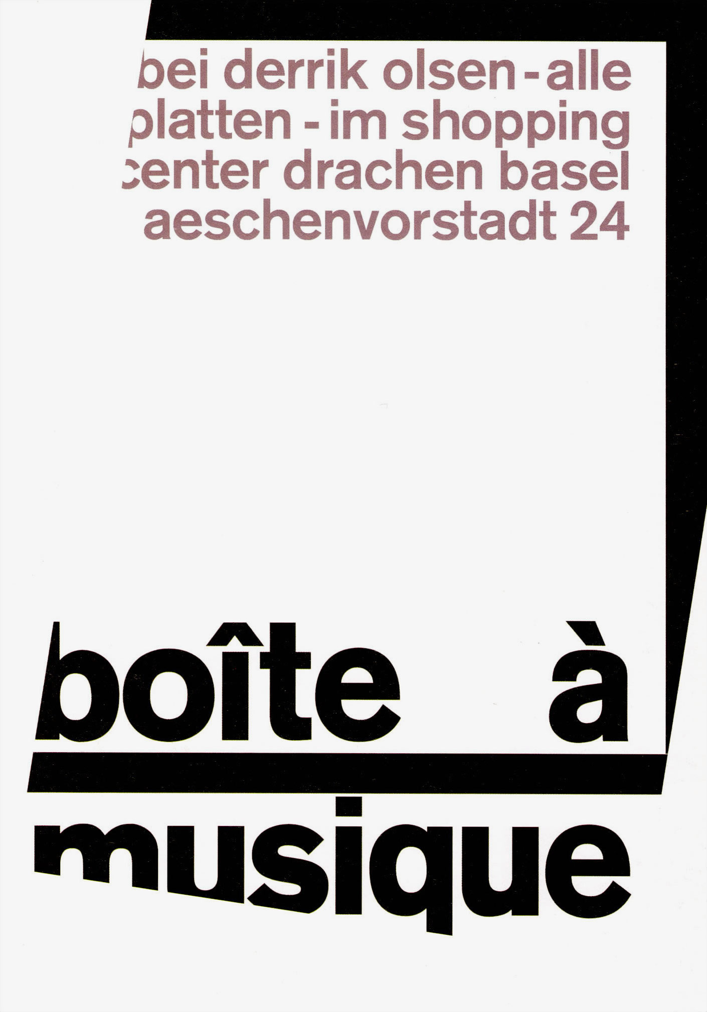 Boîte à Musique. Poster. / Design: Karl Gerstner