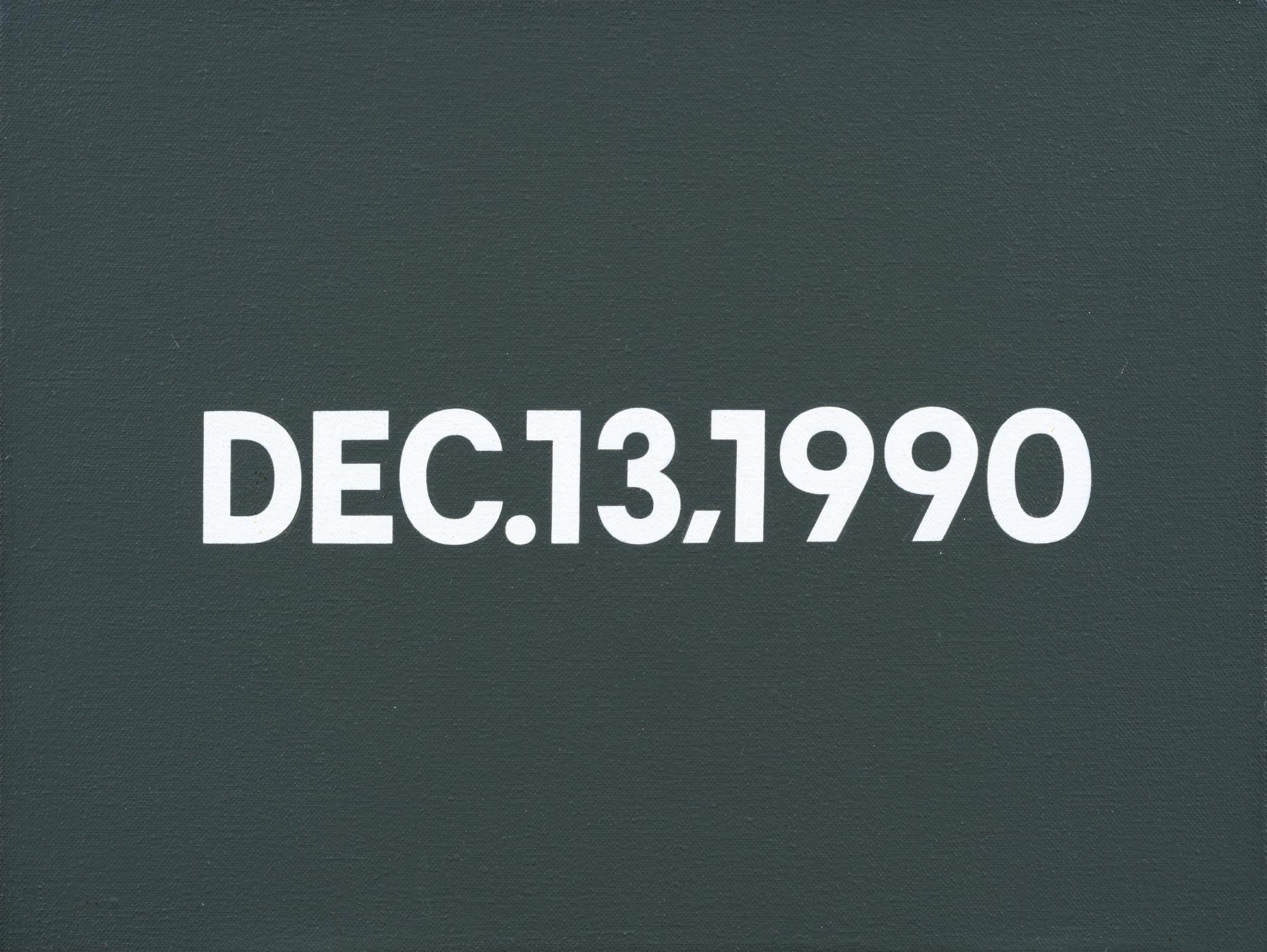 On Kawara. Dec. 13, 1990. Liquitex on canvas; 25.5 x 33 cm