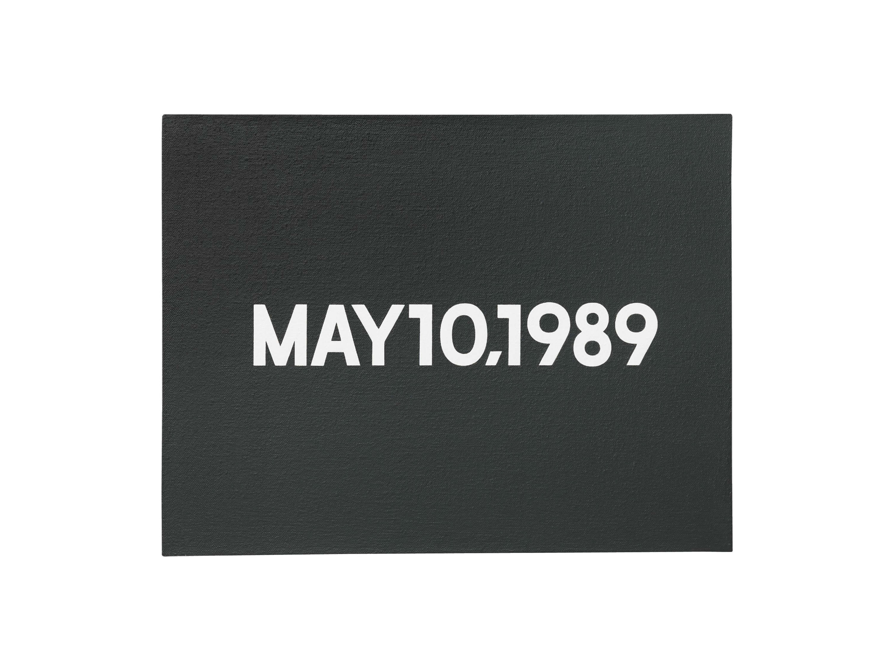 On Kawara: MAY 10, 1989, Liquitex on canvas, 25.4 x 33 cm, 1989.