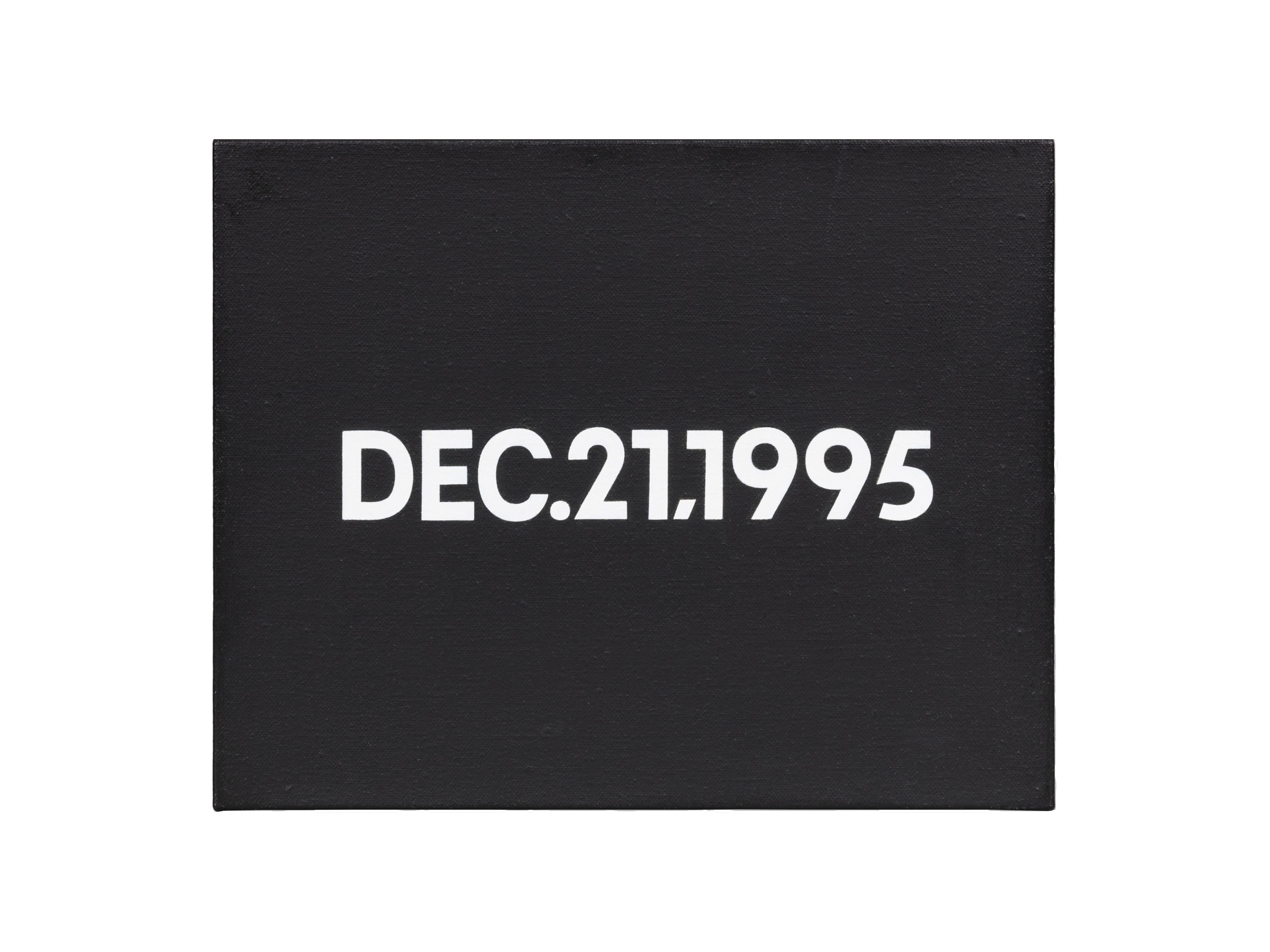 On Kawara: DEC. 21, 1995, Liquitex on canvas, 20.5 x 25.5 cm, 1995.