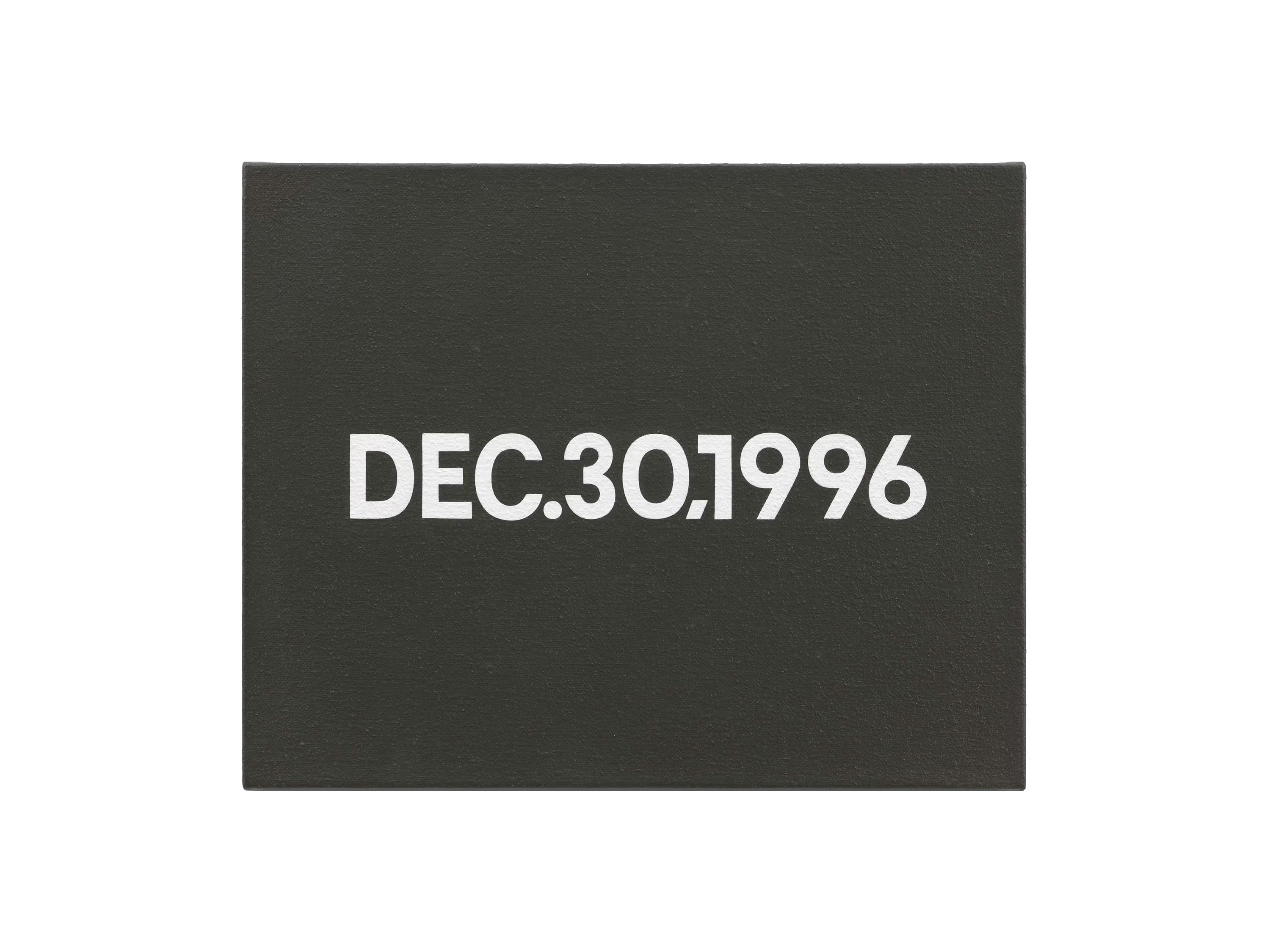 On Kawara: DEC. 30, 1996, Liquitex on canvas, 20.5 x 25.5 cm, 1996.