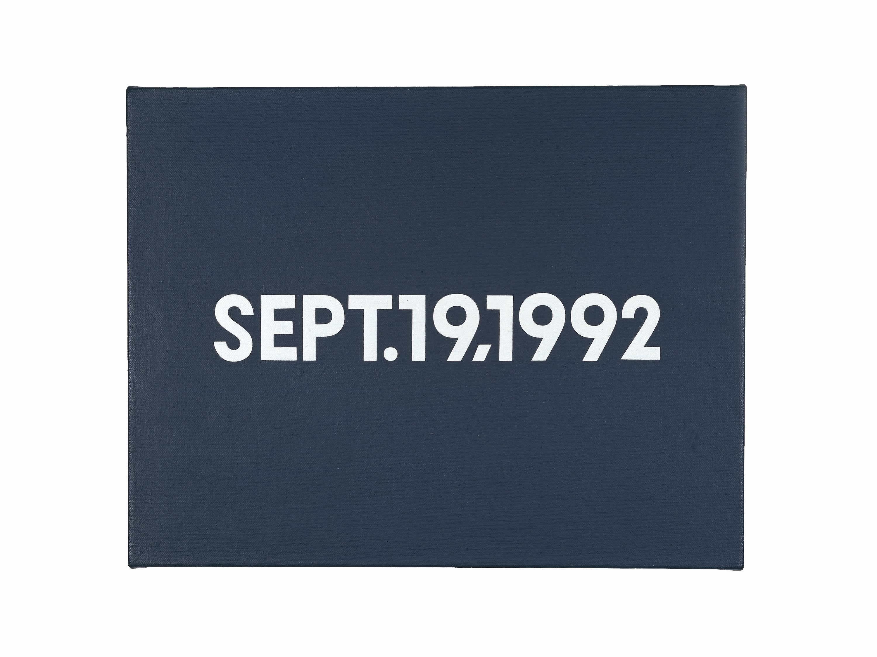 On Kawara: SEPT. 19, 1992, Liquitex on canvas, 66 x 91, cm, 1992.