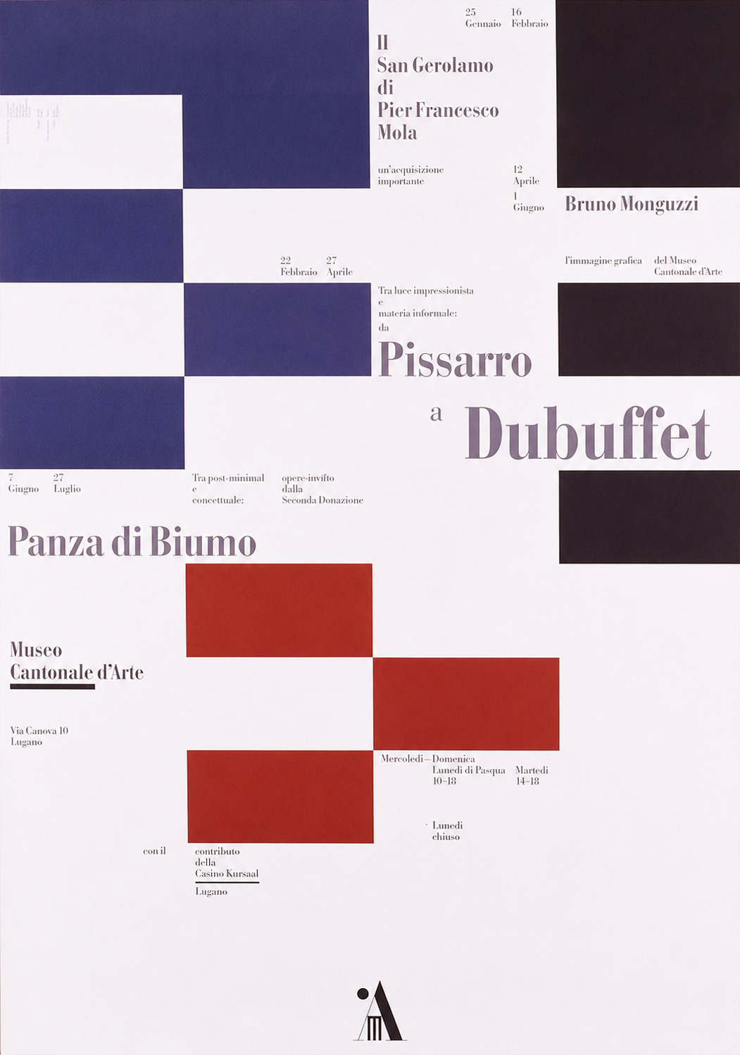 Bruno Monguzzi: Pissaro a Dubuffet, Museo cantonale d ́Arte, Lugano, 128 x 90 cm, 1997.