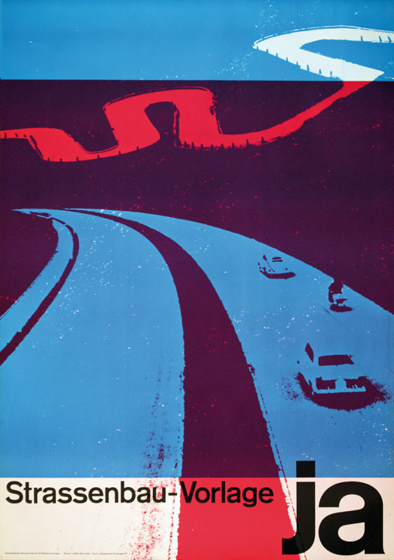 Strassenbau-Vorlage JA, poster, 1959