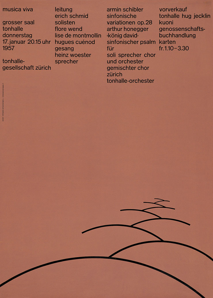Musica Viva, Tonhalle. Poster 1957.
