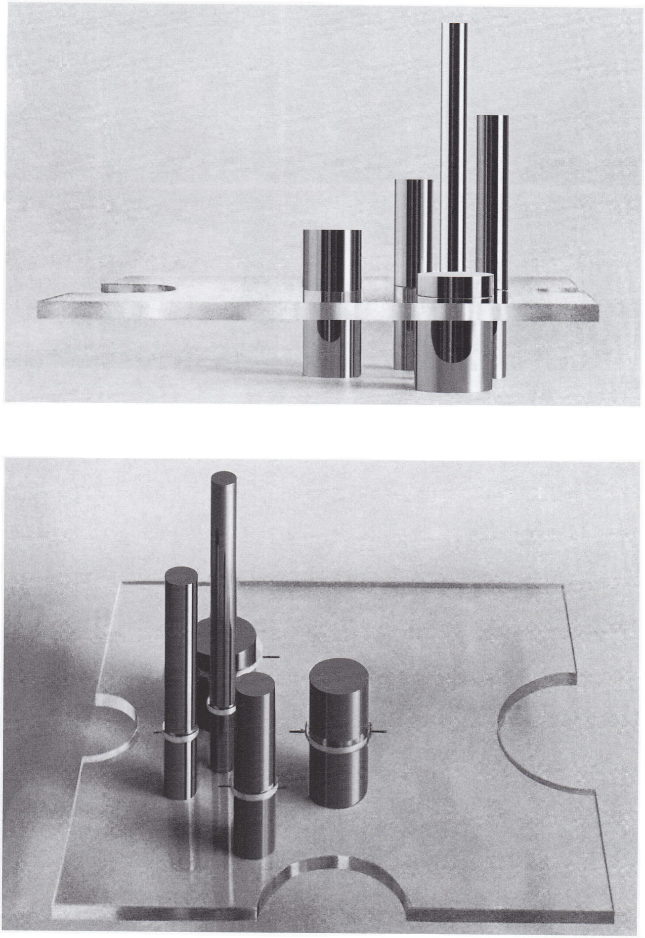 Gianfranco Verna - Model in plexiglass and metal. Neue Grafik / New Graphic Design / Graphisme actuel, Nr. 7, 1960.