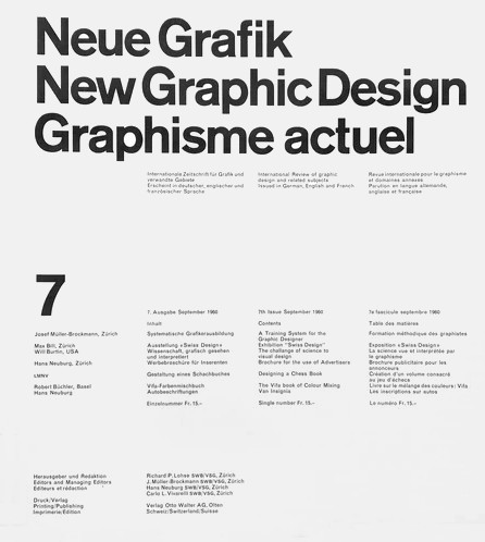 Neue Grafik / New Graphic Design / Graphisme actuel, Nr. 7, 1960.
