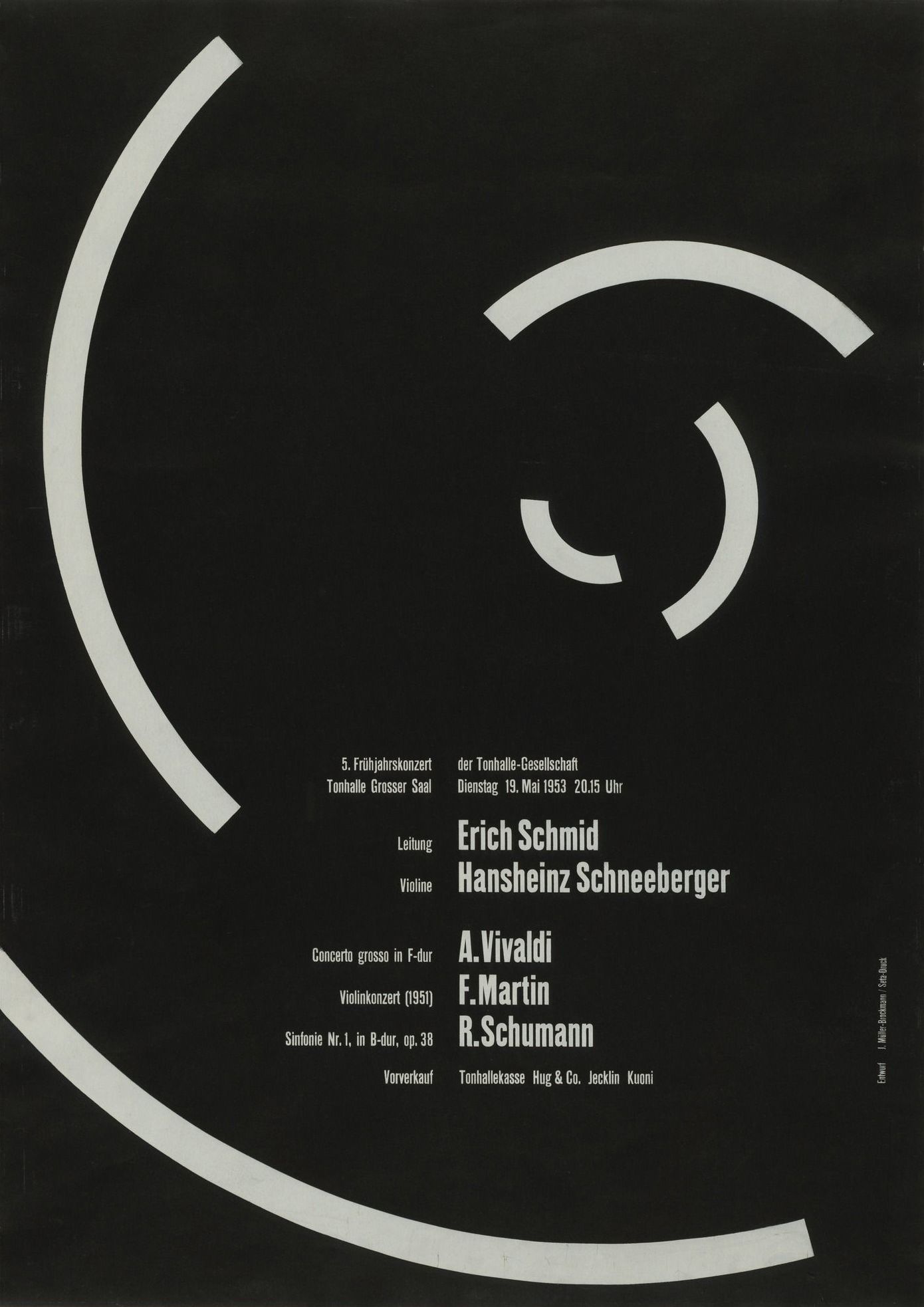 Josef Müller-Brockmann: 5. Frühjahrskonzert der Tonhalle-Gesellschaft / 1953