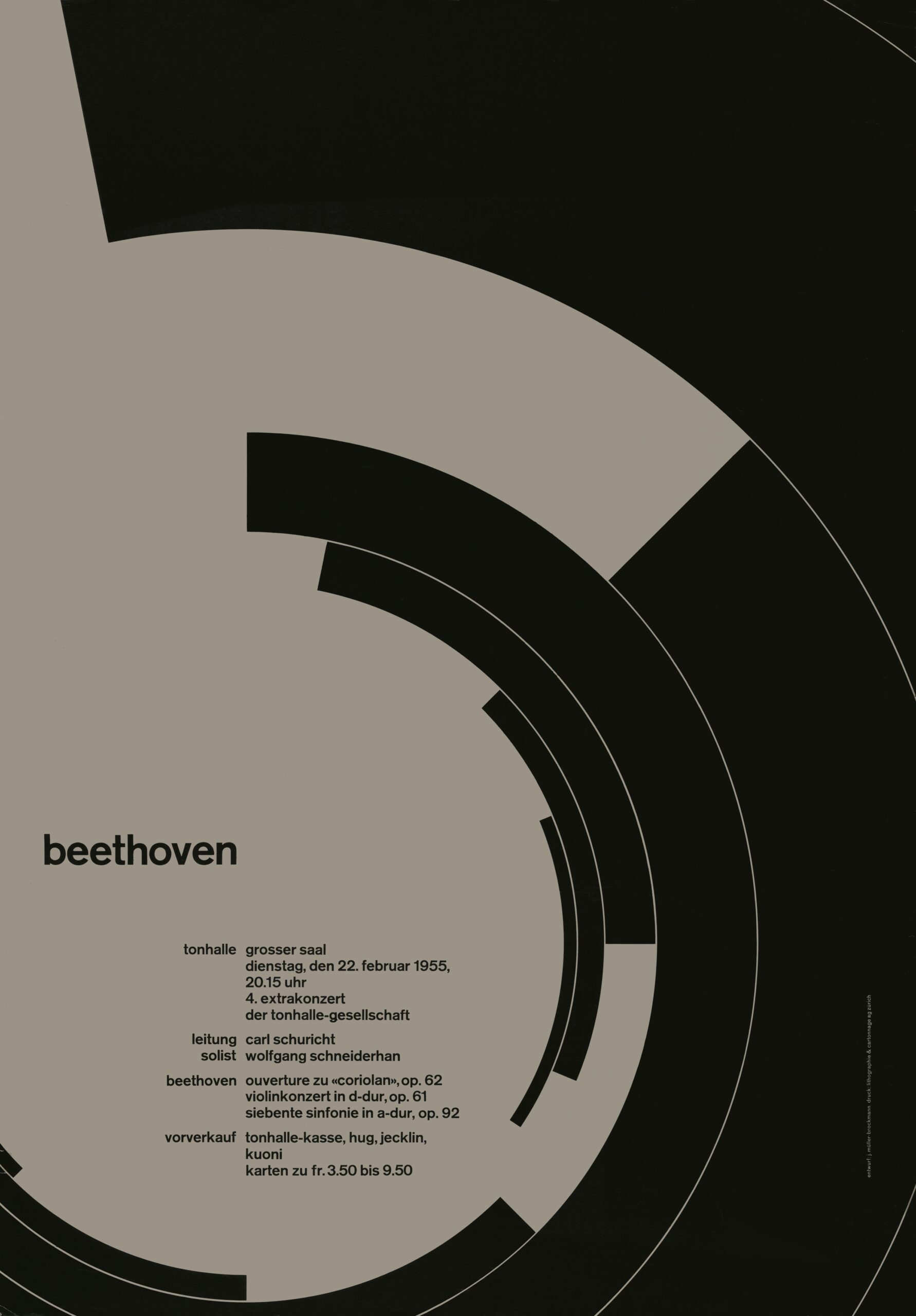 Josef Müller-Brockmann: Beethoven / Tonhalle Grosser Saal / 1955