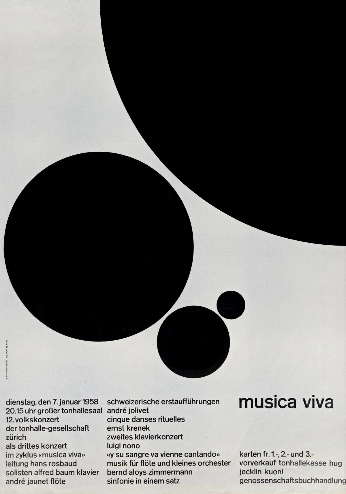 Josef Müller-Brockmann: Musica Viva / Schweizerische Erstaufführungen / 1958