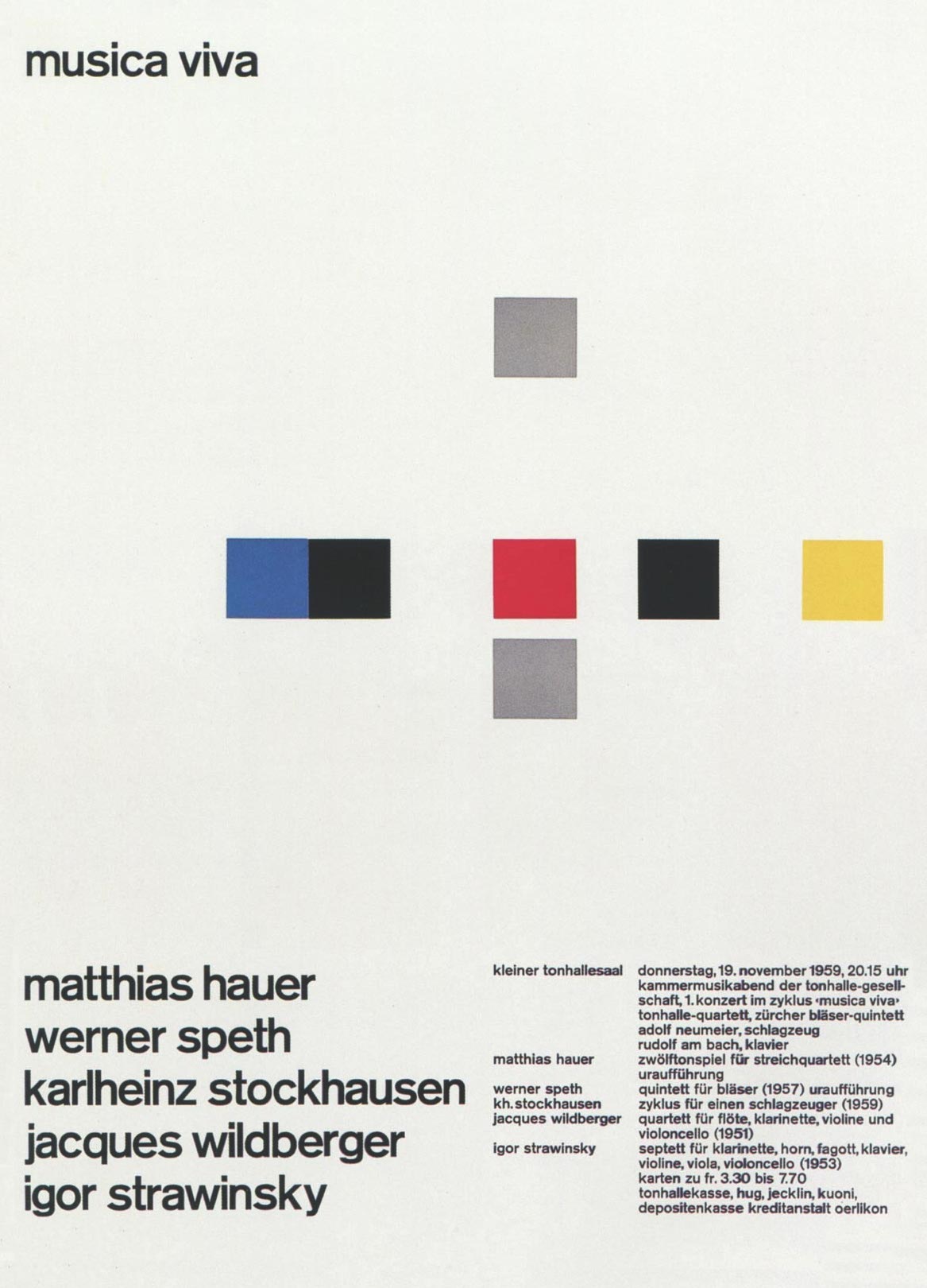 Josef Müller-Brockmann: Musica Viva / Kleiner Tonhallesaal / 1959
