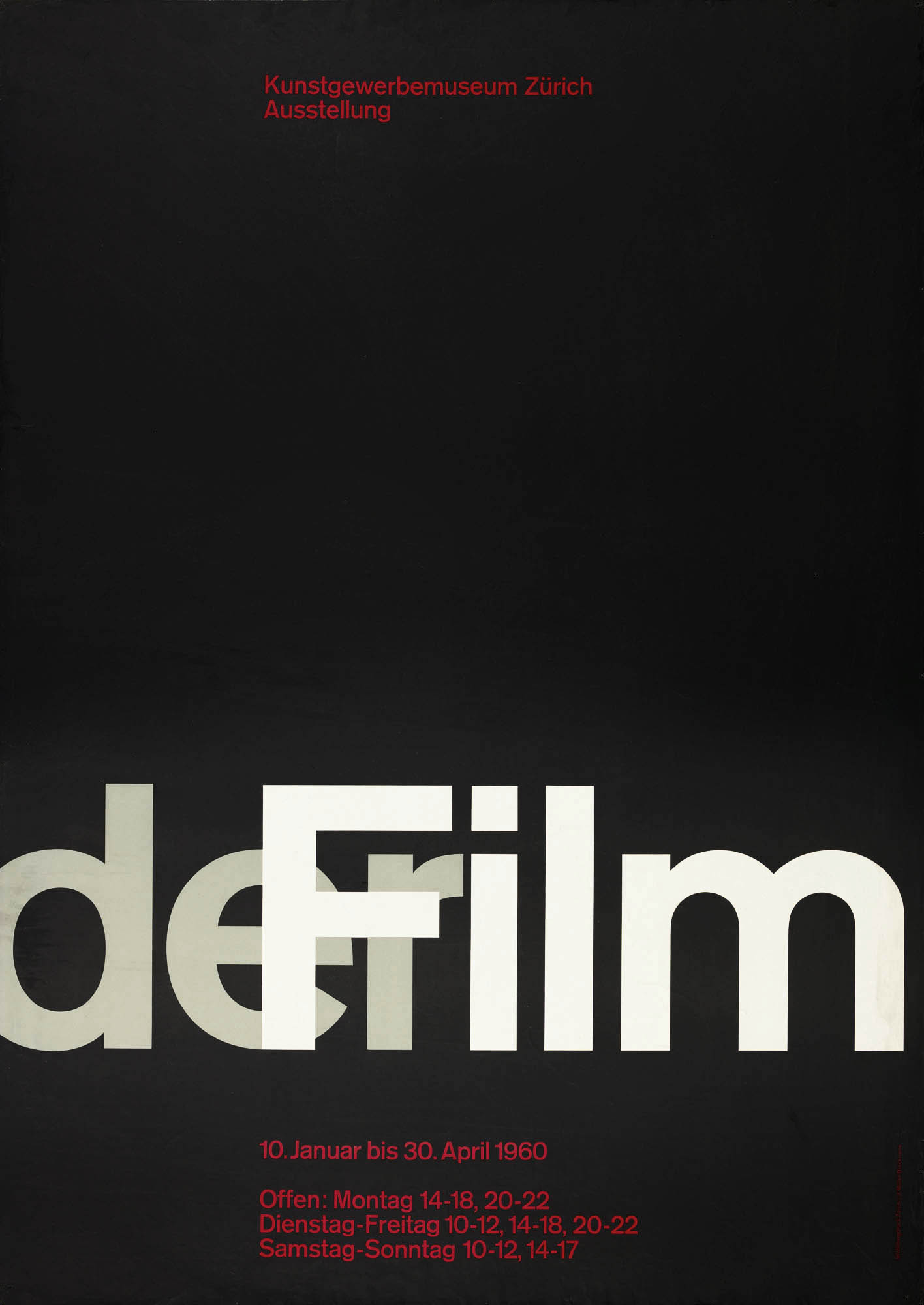 Josef Müller-Brockmann: Ausstellung / Der Film / Kunstgewerbemuseum / Zürich / 1960