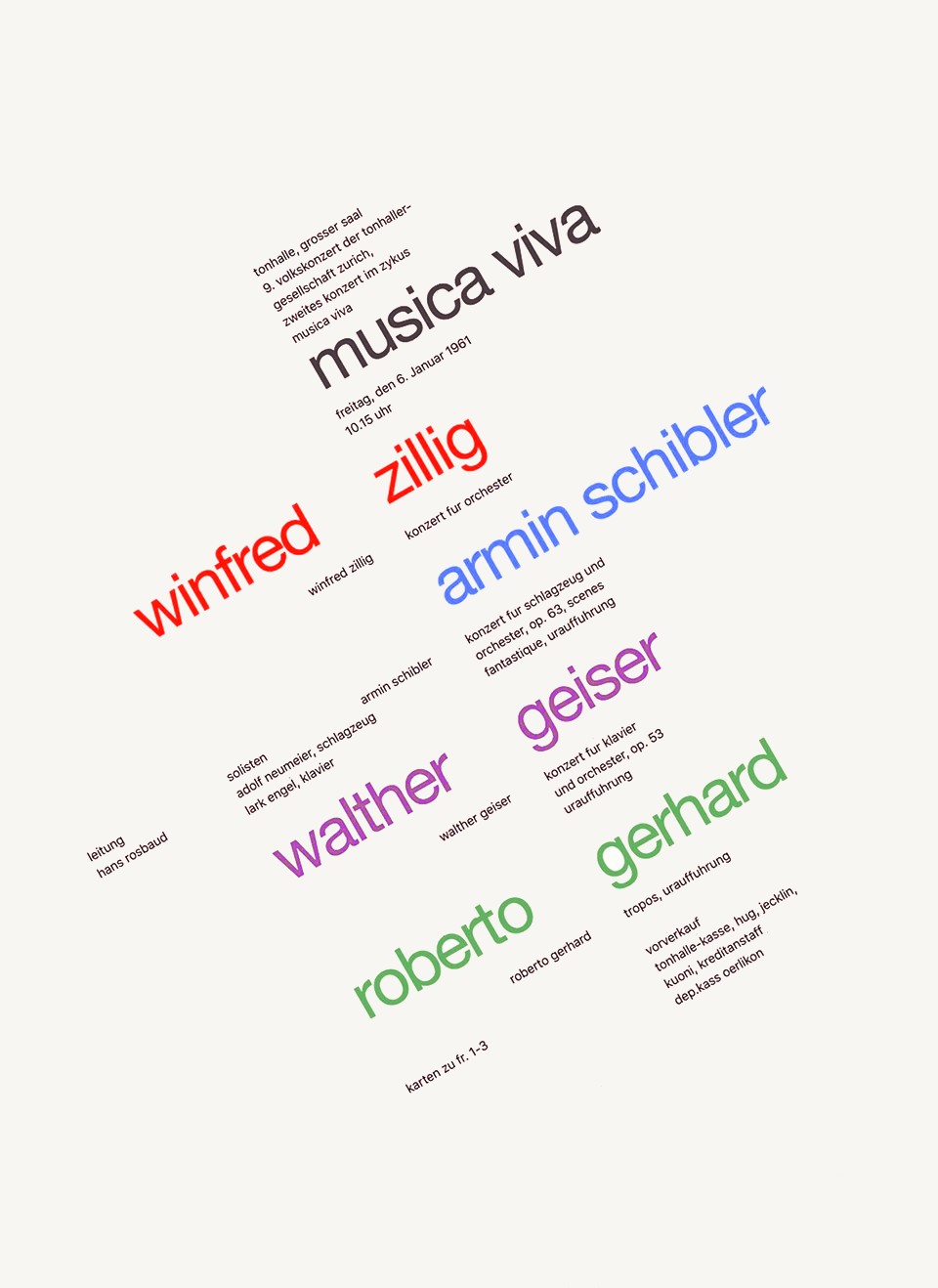 Josef Müller-Brockmann: Musica Viva / 9. Volkskonzert der Tonhalle-Gesellschaft / Zürich / 1961