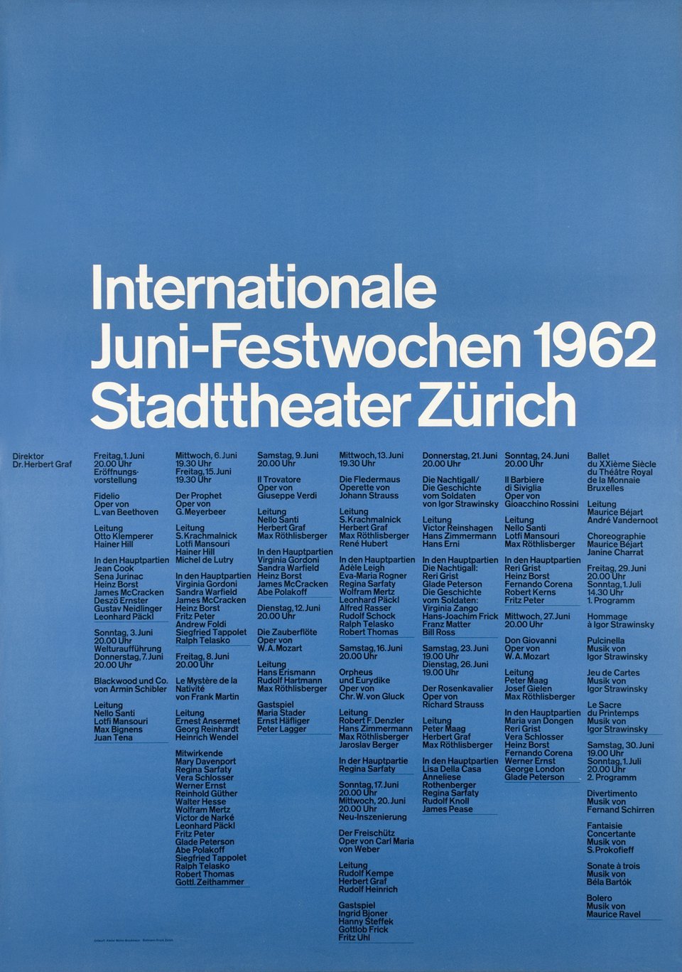 Josef Müller-Brockmann: Internationale Juni-Festwochen Stadttheater / Zürich / 1962