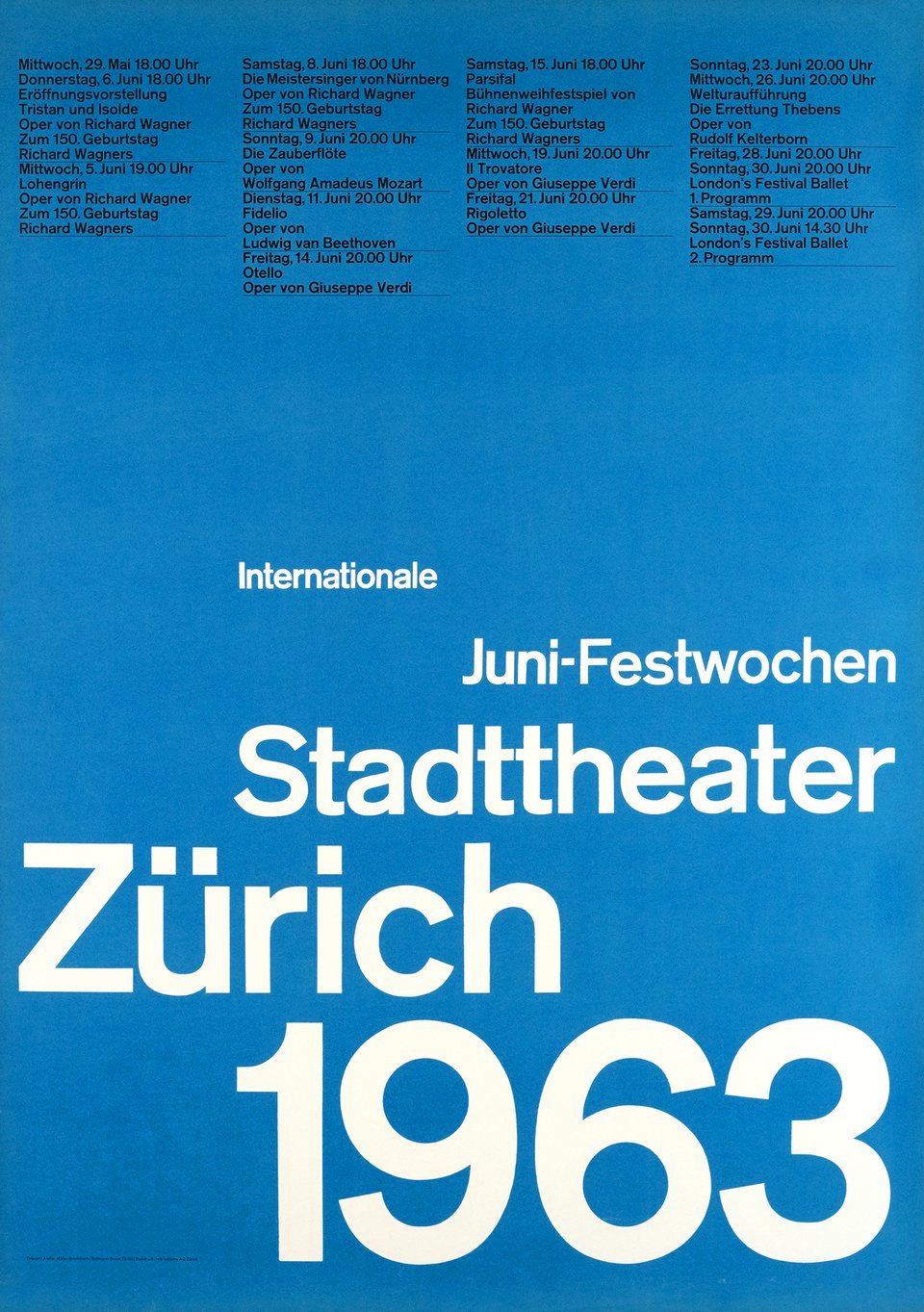 Josef Müller-Brockmann: Internationale Juni-Festwochen Stadttheater / Zürich / 1963