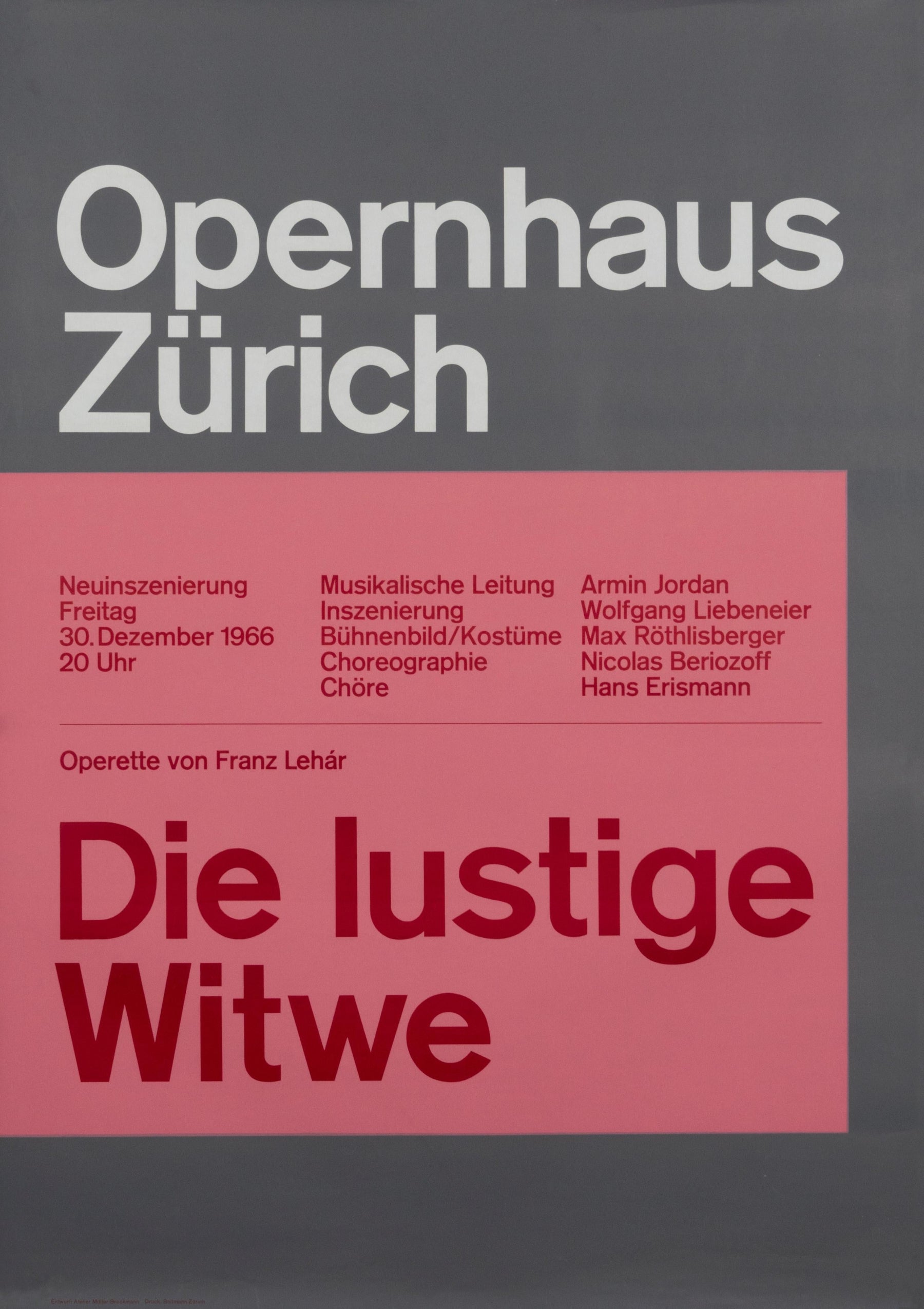 Josef Müller-Brockmann: Die lustige Witwe /  Opernhaus Zürich / 1966