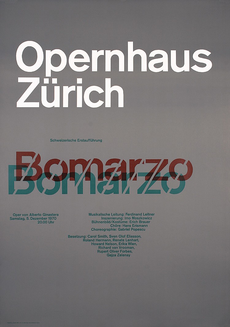 Josef Müller-Brockmann: Bomarzo / Opernhaus Zürich / 1970