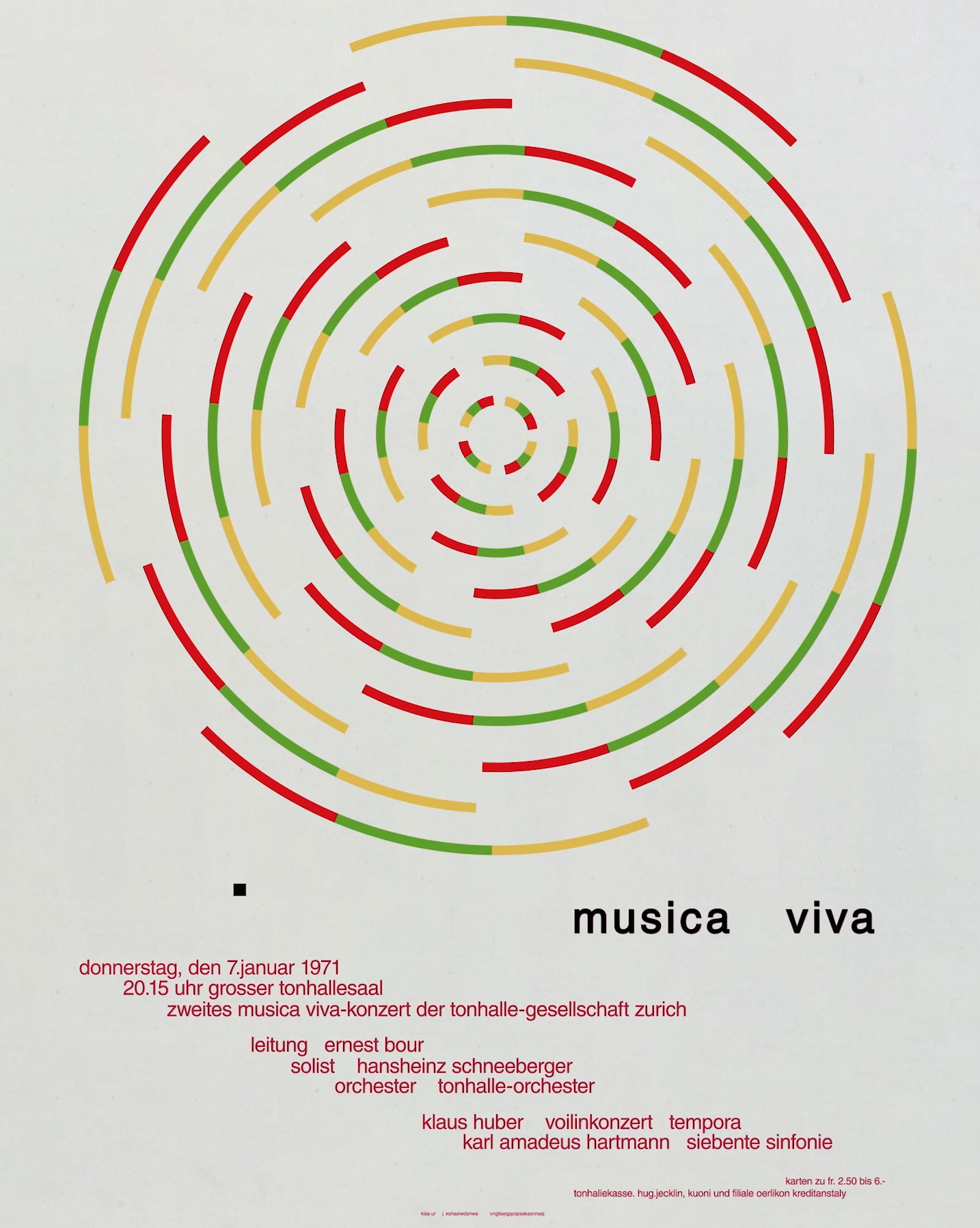 Josef Müller-Brockmann: Musica Viva / Tonhalle-Gesellschaft Zürich / 1971