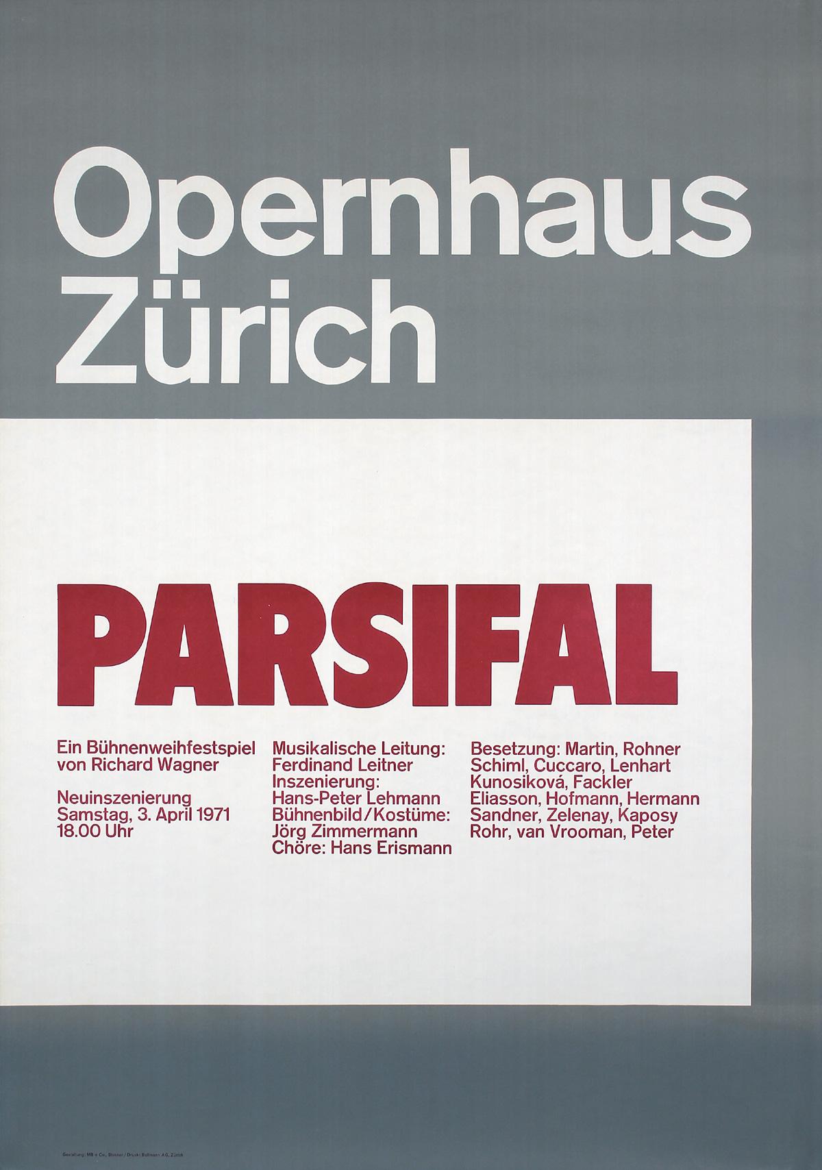 Josef Müller-Brockmann: Parsival / Opernhaus Zürich / 1971