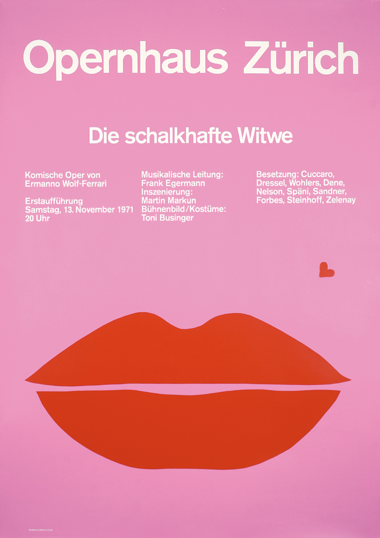 Josef Müller-Brockmann: Die schalkhafte Witwe / Opernhaus Zürich / 1971 