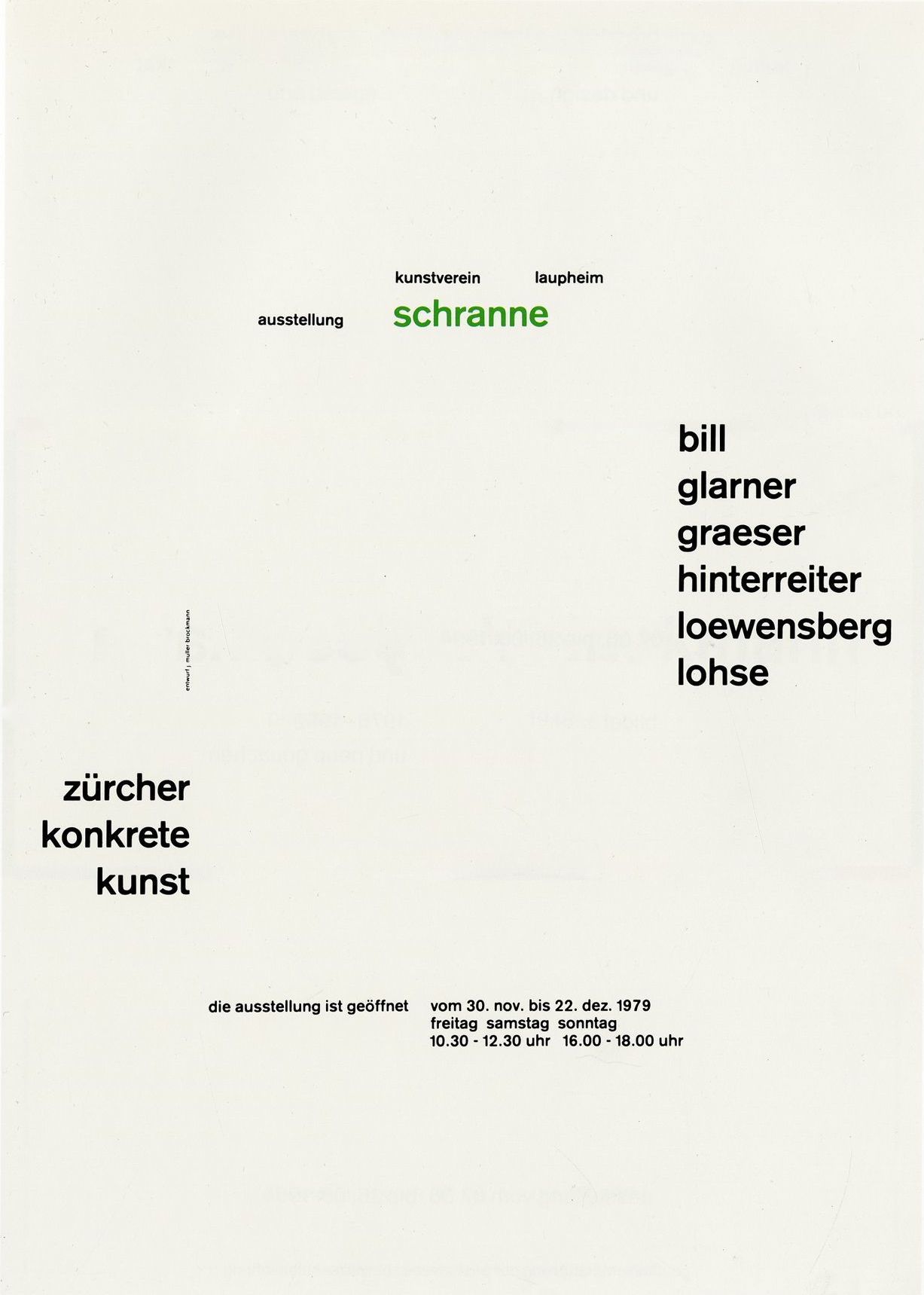 Josef Müller-Brockmann: Schranne / Zürcher konkrete Kunst / 1979
