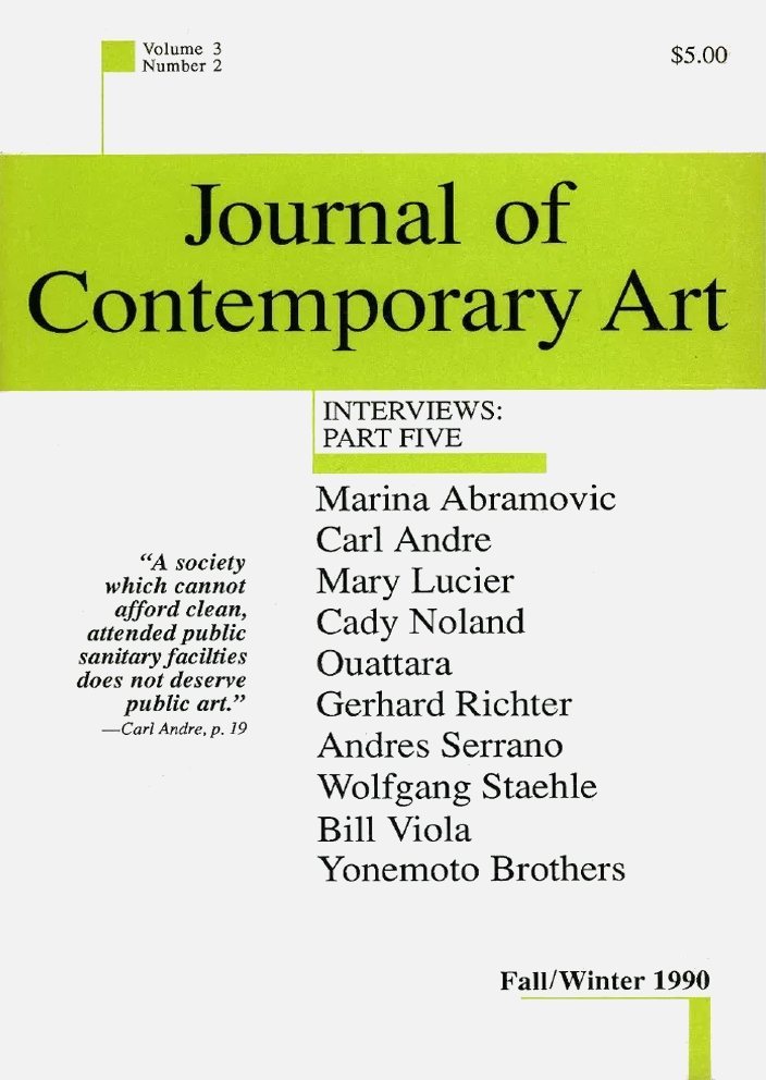 Journal of Contemporary Art, Vol. 3, No. 2