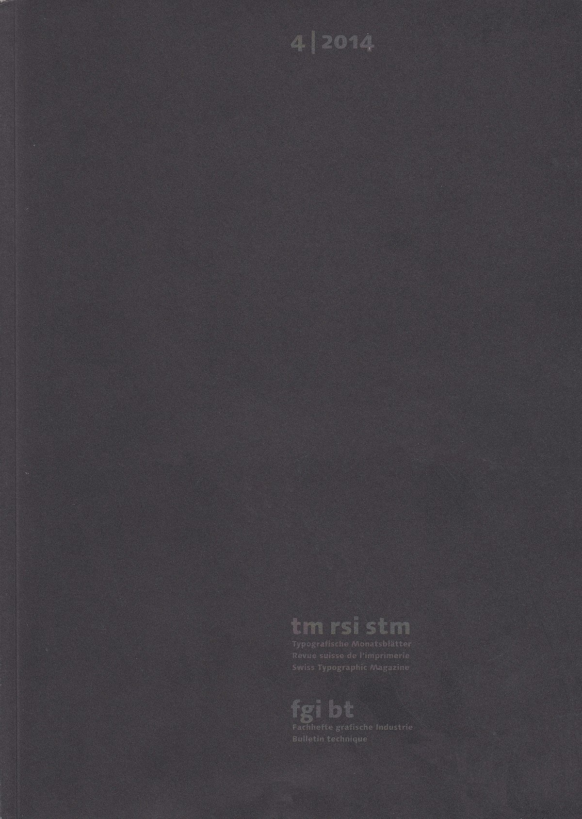 Typographische Monatsblätter, No. 4, 2014. 