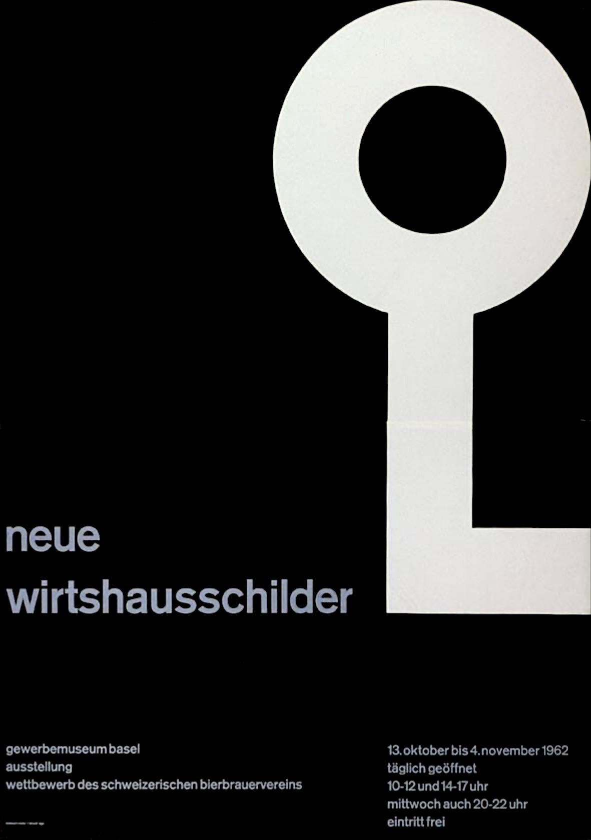 Emil Ruder: Neue Wirtshausschilder. Gewerbemuseum Basel 1962. Linocut two-colour 128 x 90 cm