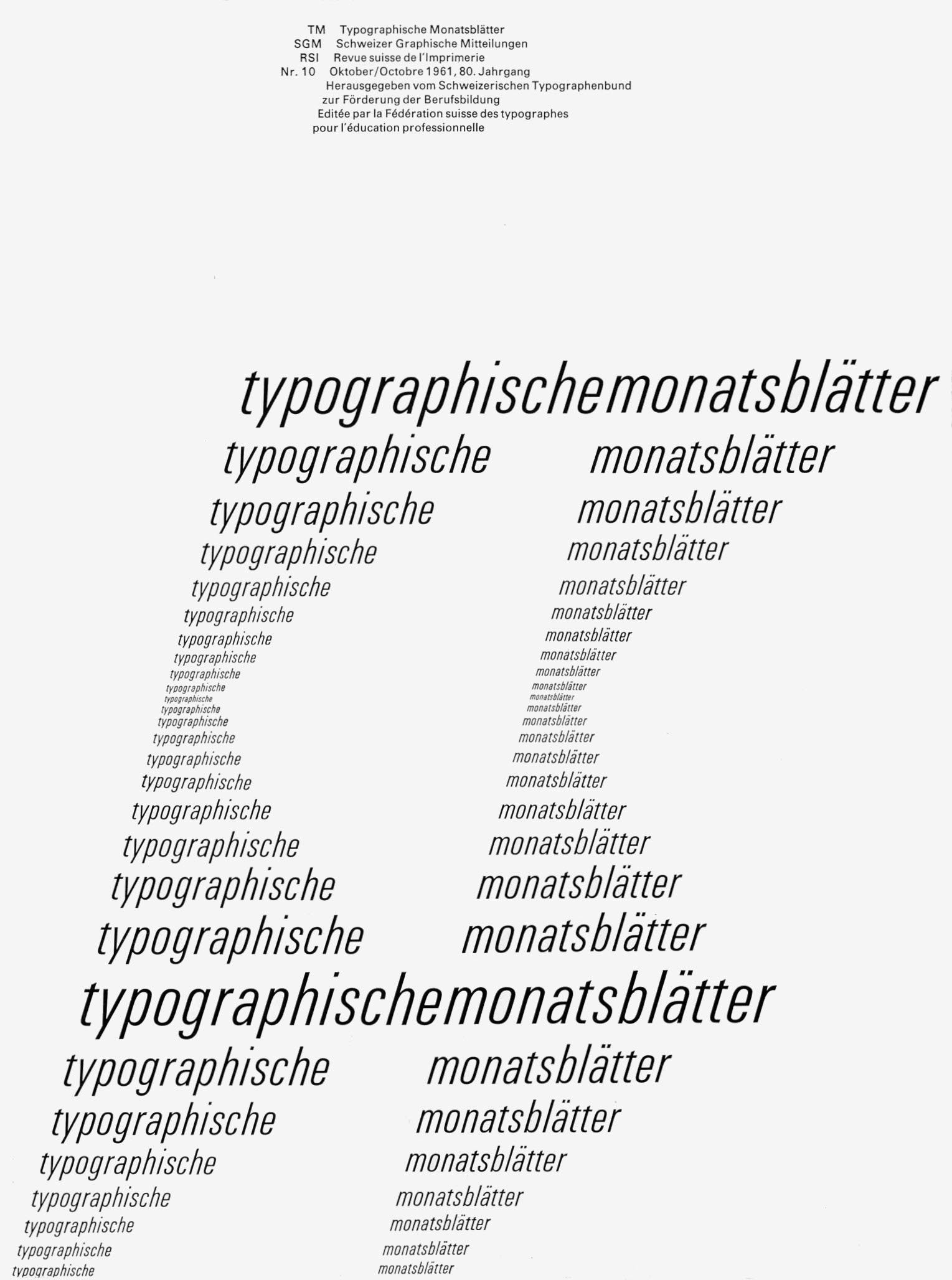 Typographische Monatsblätter, No. 1, January 1961.