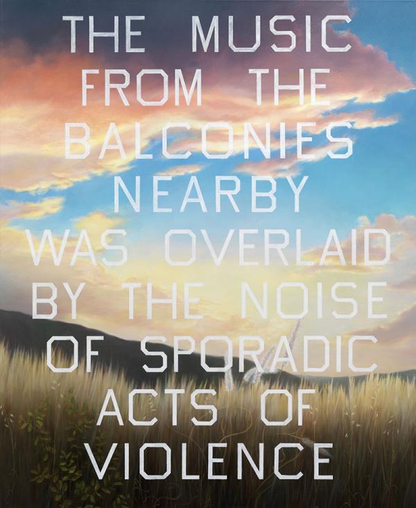 Edward Ruscha, The Music from the Balconies, 1984, acrylic on canvas.