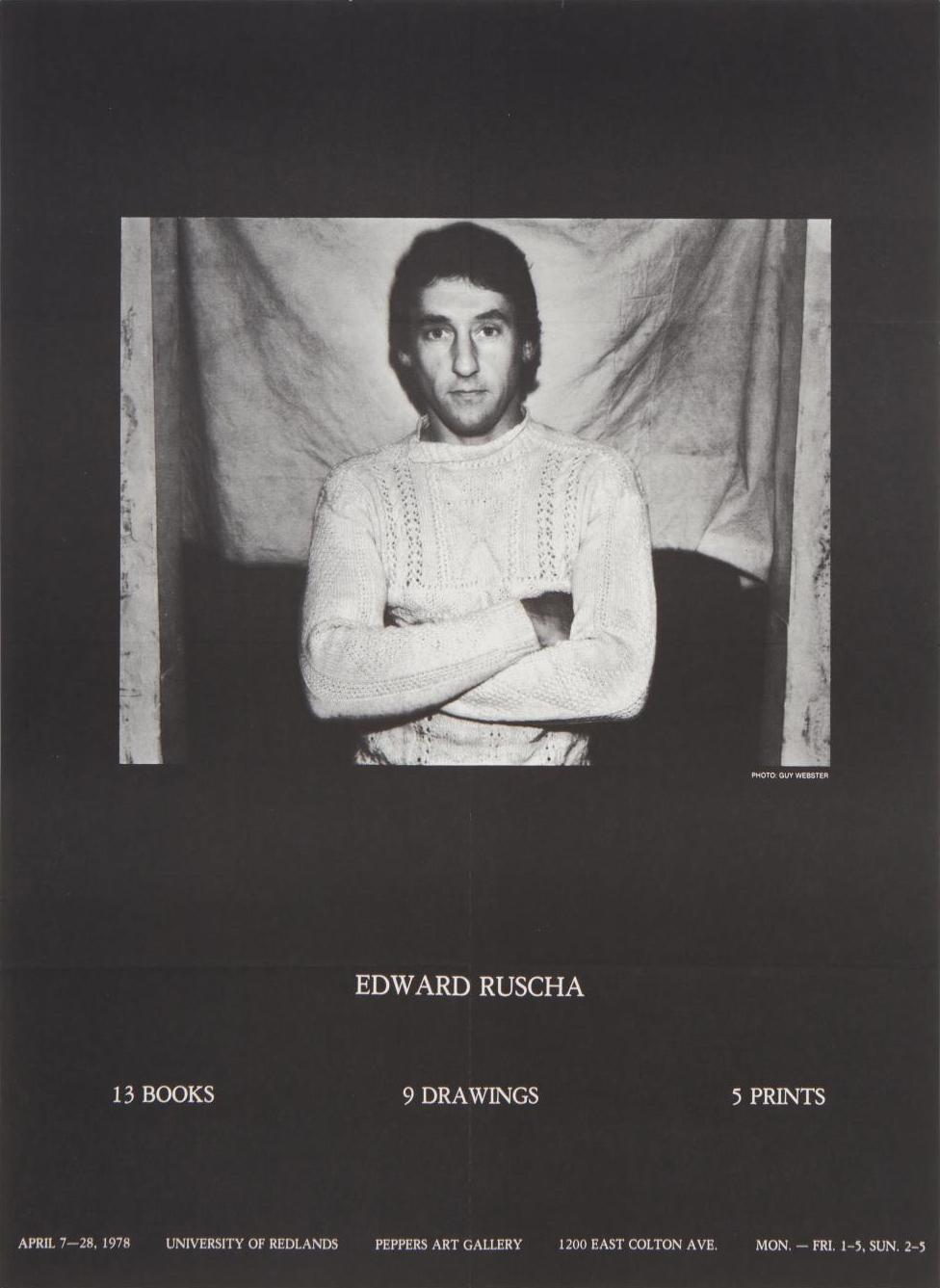 Edward Ruscha: 13 Books, 9 Drawings, 5 Prints, University of Redlands, Peppers Art Gallery. 1978.