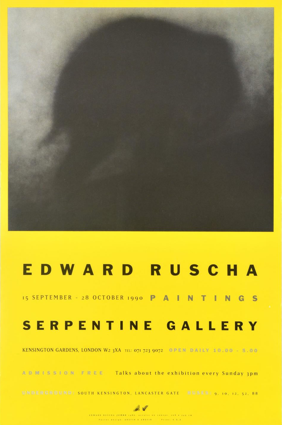 Edward Ruscha: Paintings. Serpentine Gallery, London. 1990.