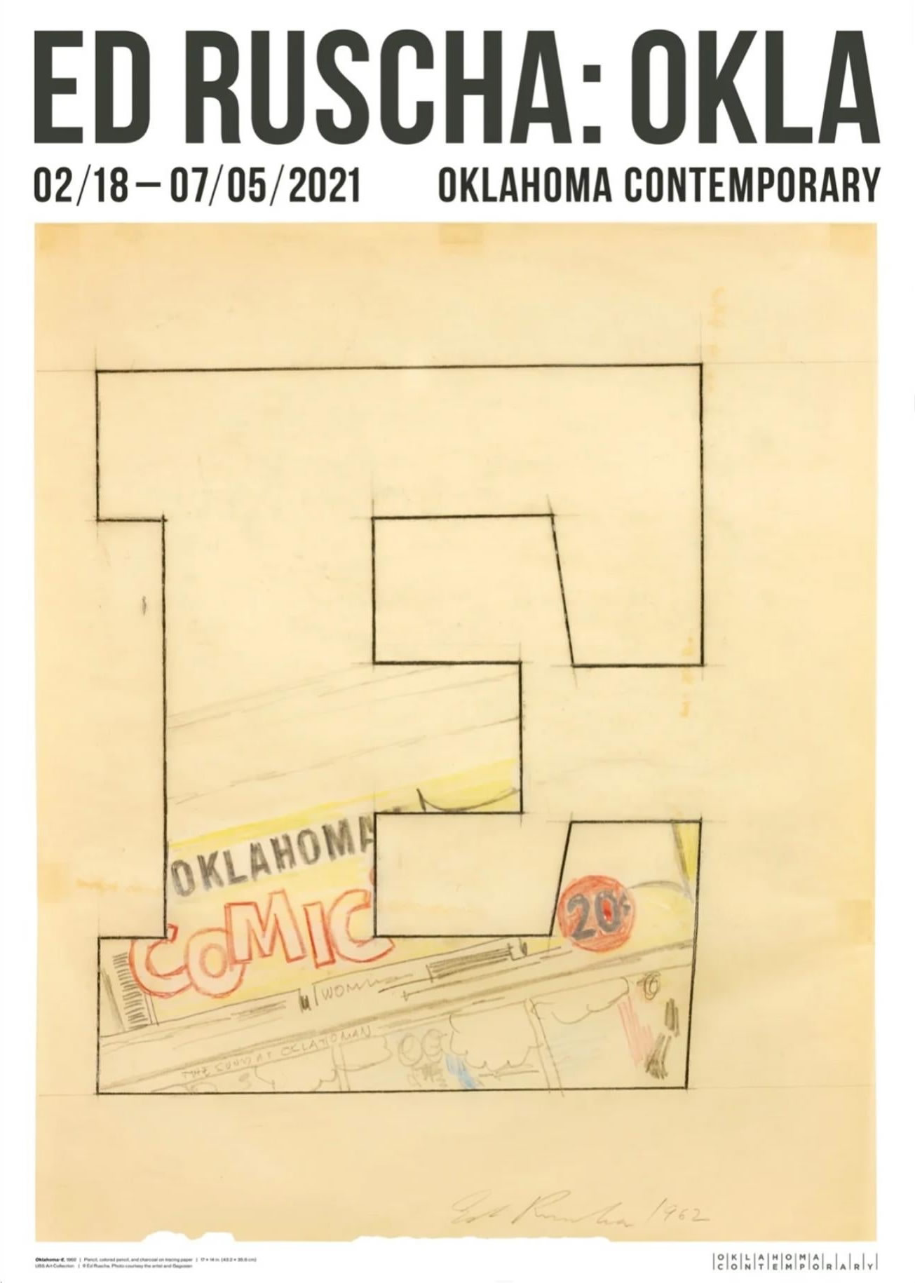 Ed Ruscha: OKLA. Oklahoma Contemporary, Oklahoma City, OK. 2021.