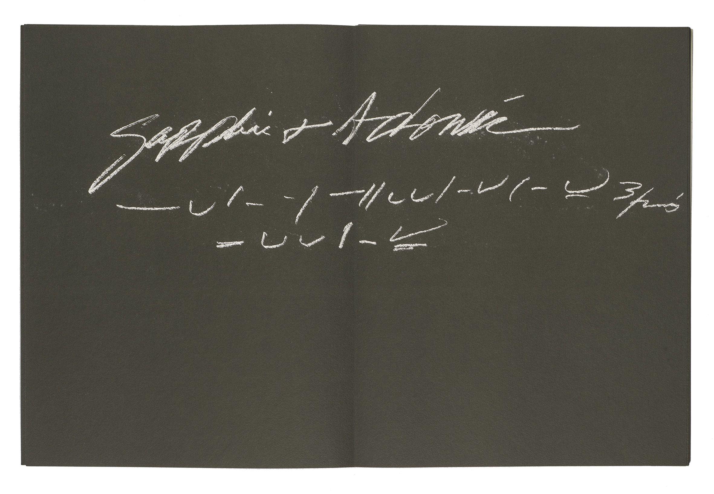 Cy Twombly: 8 ODI DI ORAZIO 1968 / Series II: 16 screenprints, folded in the centre, printed recto and verso on 8 sheets of black rag board / Paper size 39.7 x 29.8 cm / Edition 70 (31-100) / Bastian 20.