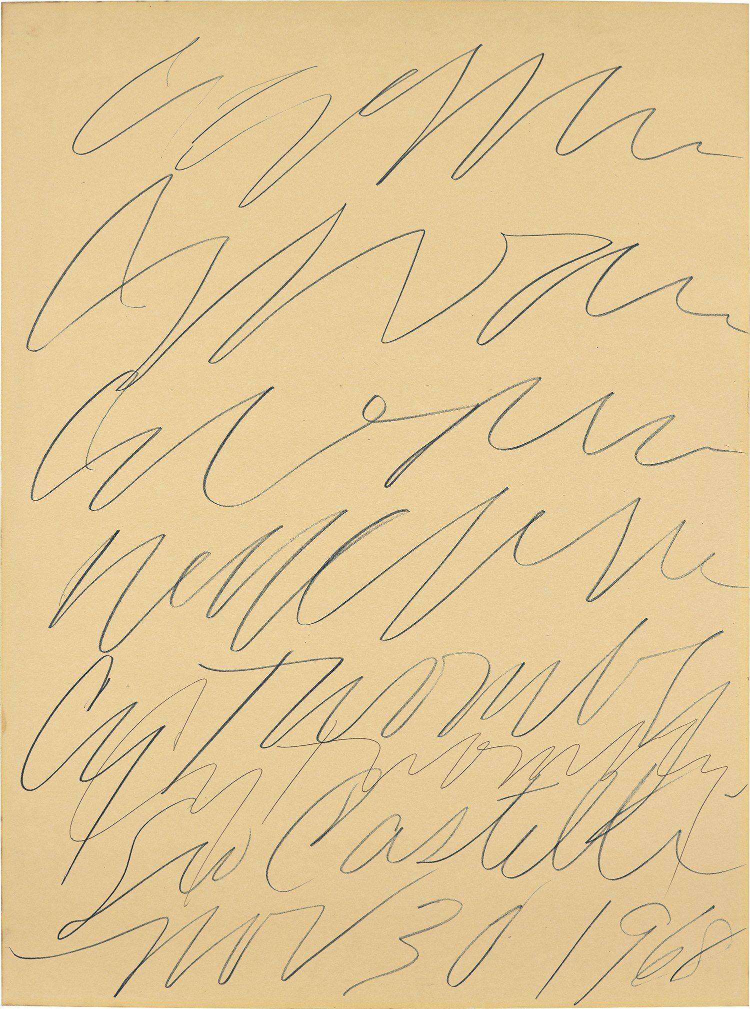 Cy Twombly: Leo Castelli Gallery, New York, 1968