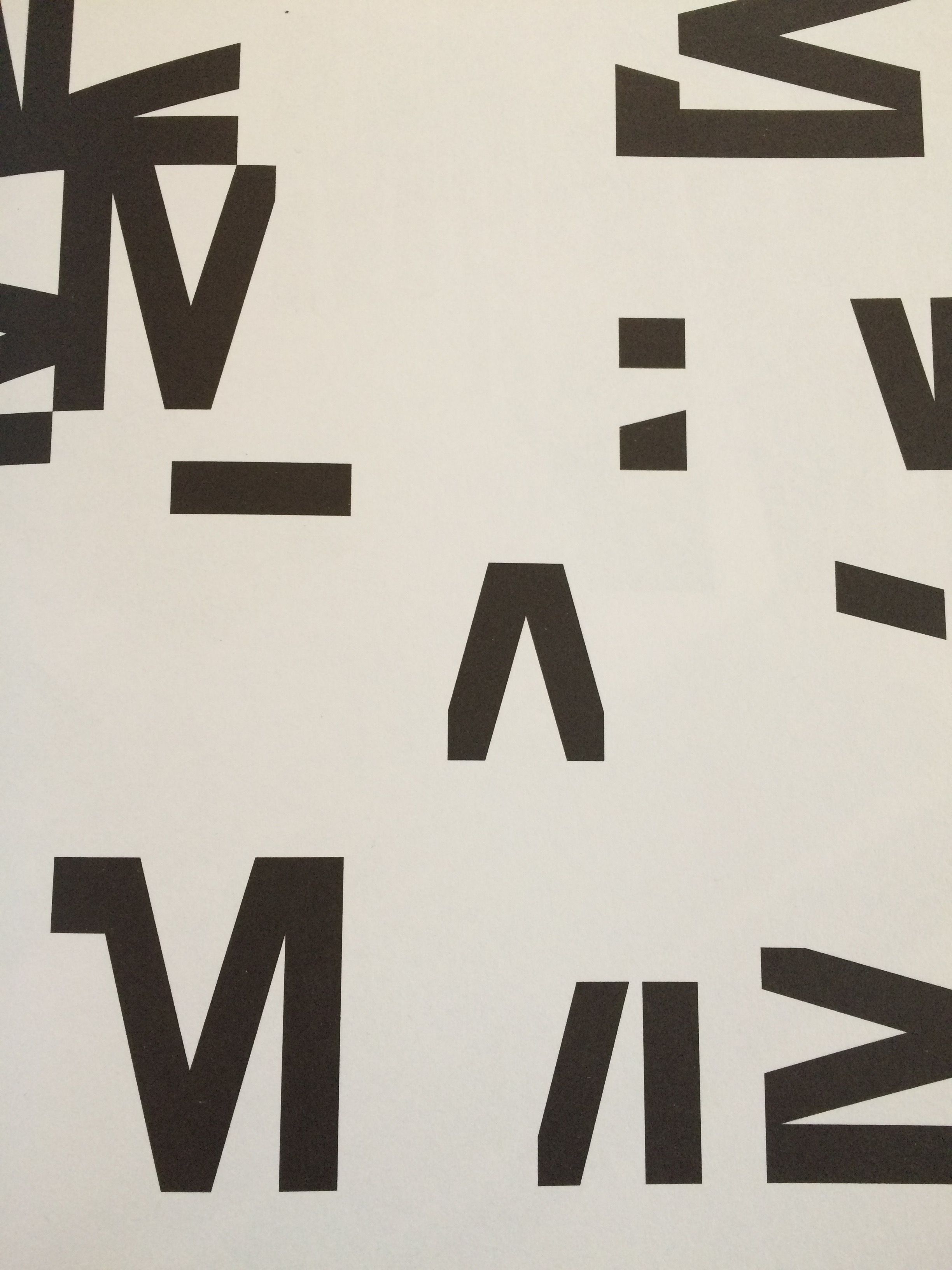 Wolfgang Weingart: Examination of the letter M 1965, from a series of 4, photo collage. (25.8 x 22.7cm)