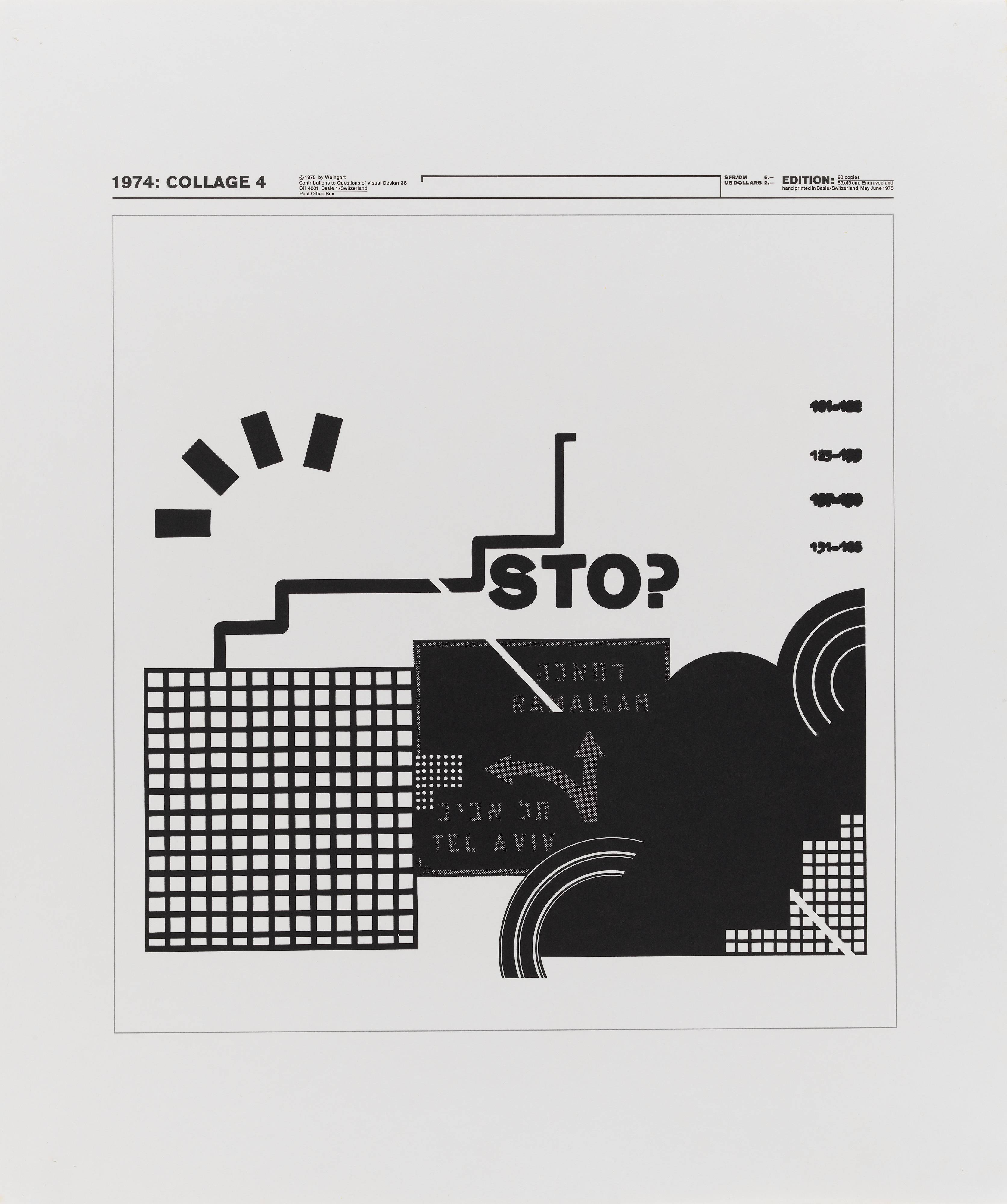 Wolfgang Weingart: 1974: Collage 4. 1975. Lithograph. (58.9 x 48.9 cm)